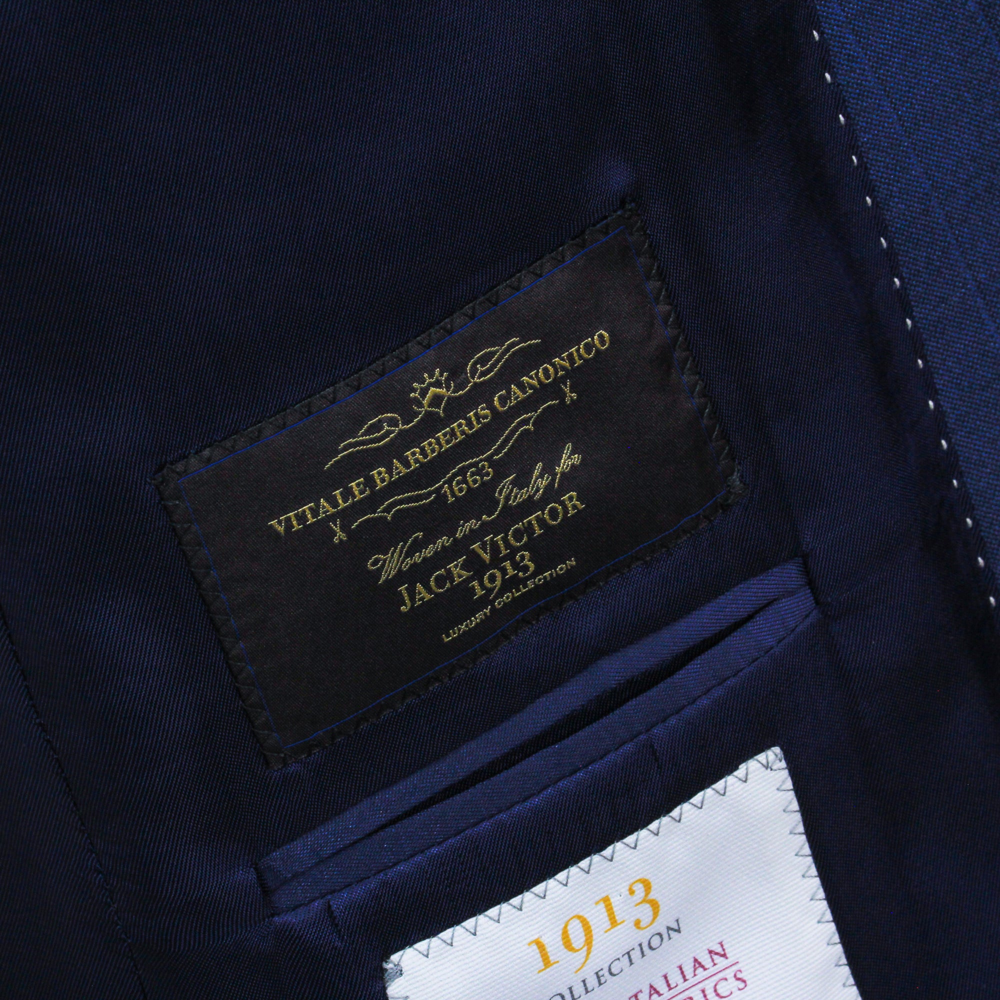 Blue Tonal Stripe Vitale Barberis Wool Essence Modern Fit Suit - Jack Victor 1913