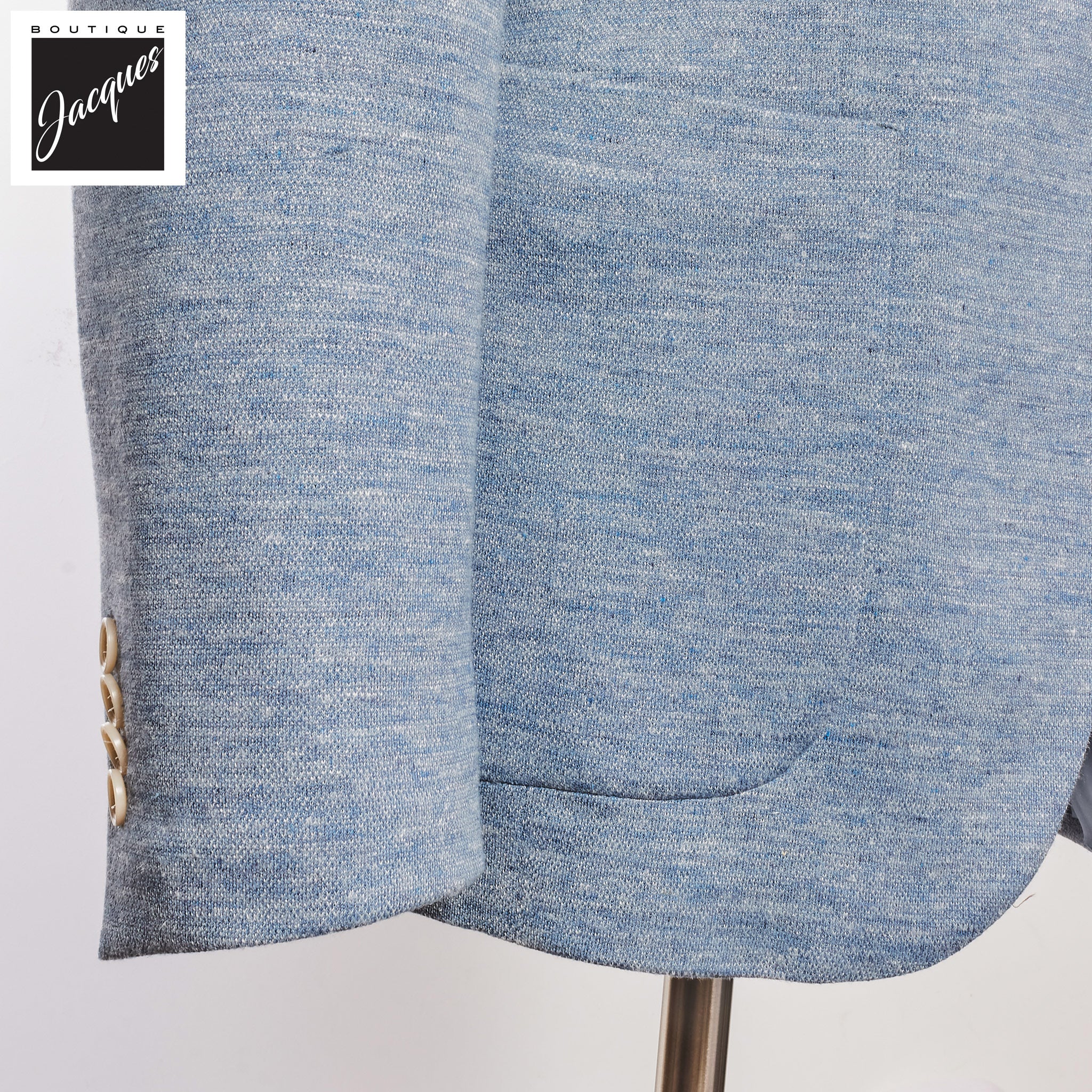 Light Blue Hartford Wool/Silk/Linen Knit Contemporary Fit Sport Jacket - Jack Victor