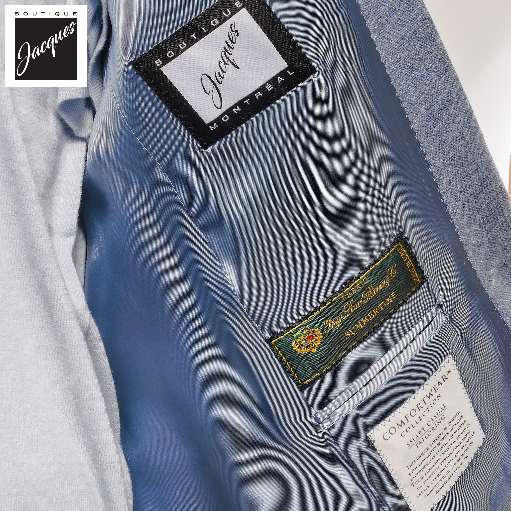 Light Blue Hartford Wool/Silk/Linen Knit Contemporary Fit Sport Jacket - Jack Victor