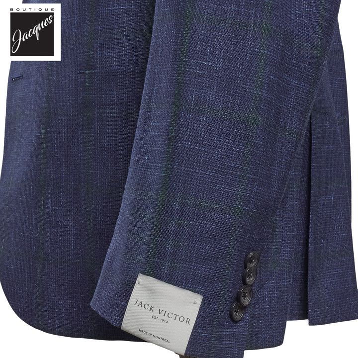 Blue Check Irving Contemporary Fit Wool Suit - Jack Victor