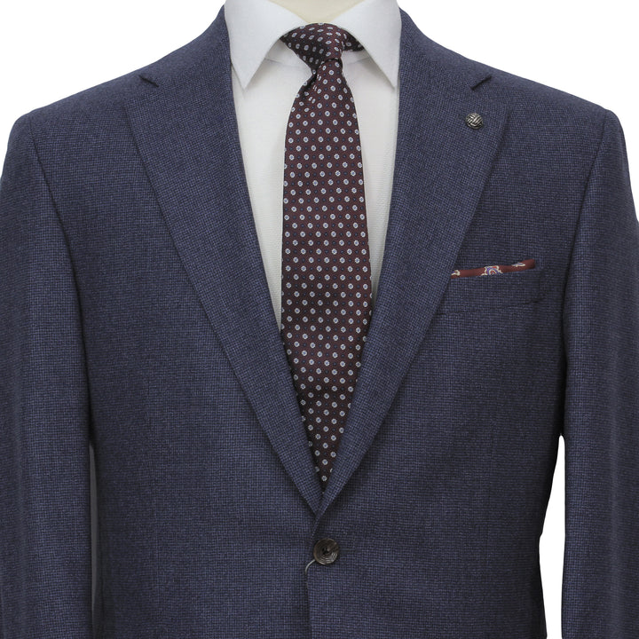 Mid Blue Micro-Patterned Esprit Modern Fit Wool Suit - Jack Victor