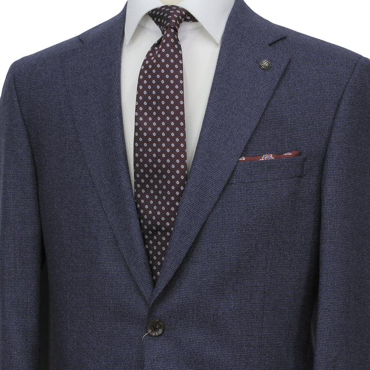 Mid Blue Micro-Patterned Esprit Modern Fit Wool Suit - Jack Victor
