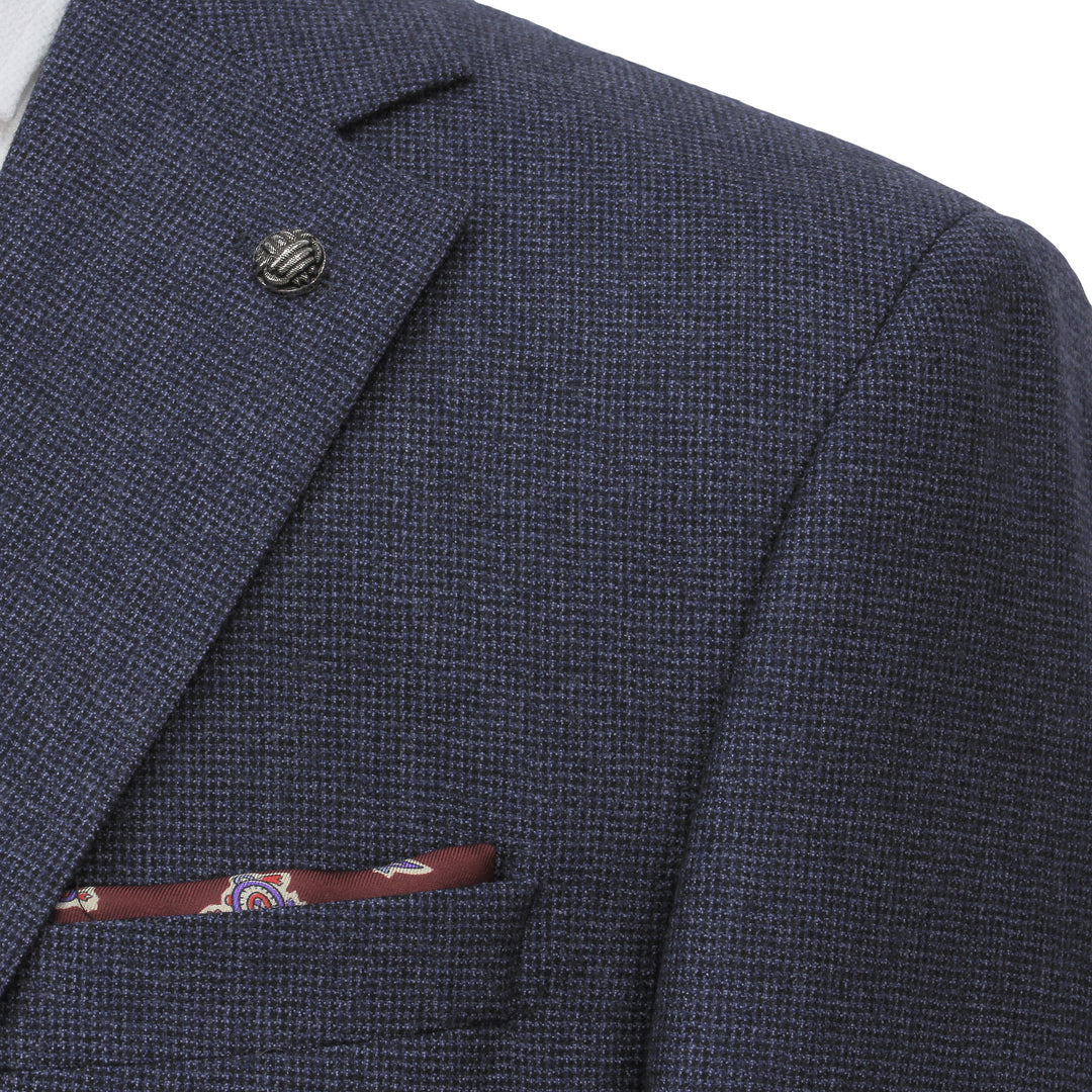 Mid Blue Micro-Patterned Esprit Modern Fit Wool Suit - Jack Victor