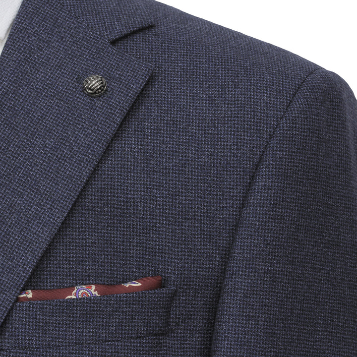 Mid Blue Micro-Patterned Esprit Modern Fit Wool Suit - Jack Victor