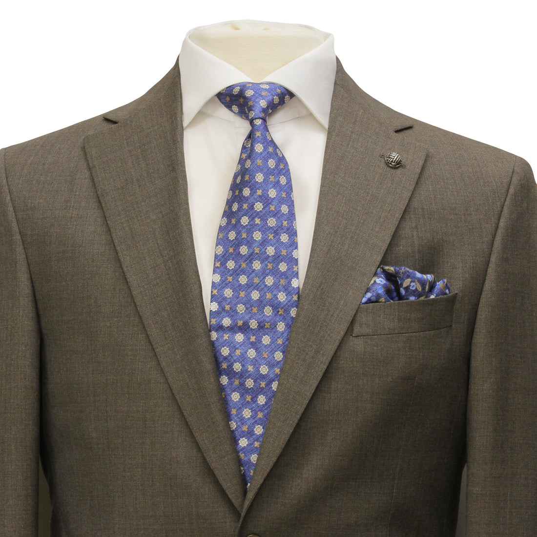 Brown Neat Super 110's Wool Esprit Modern Fit Suit - Jack Victor