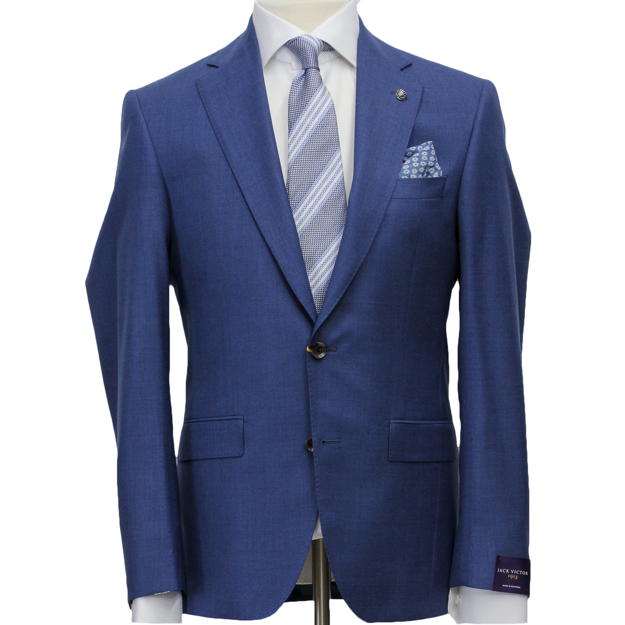 Neat Blue Century Classic Fit Wool Suit - Jack Victor - Boutique Jacques International