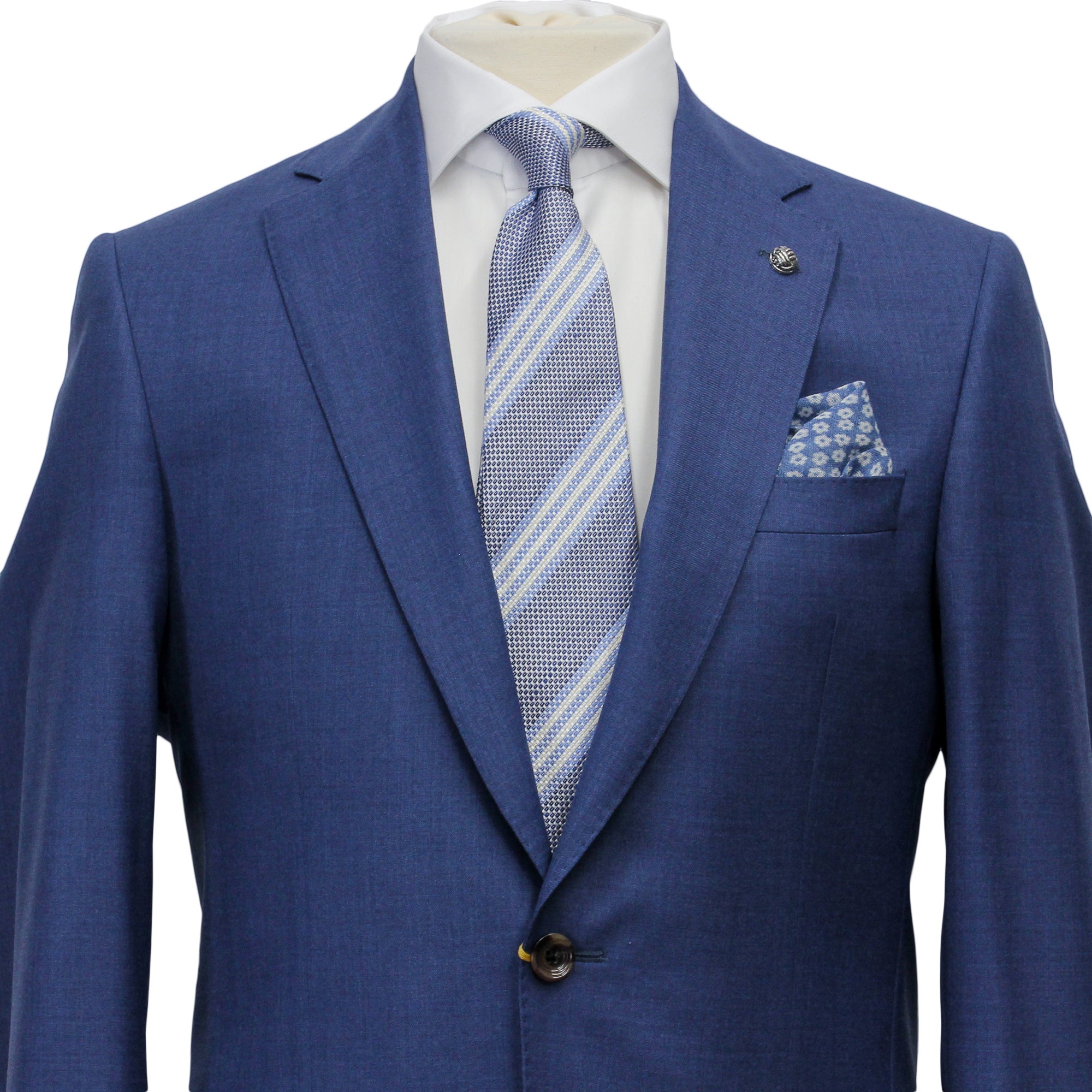 Neat Blue Century Classic Fit Wool Suit - Jack Victor - Boutique Jacques International