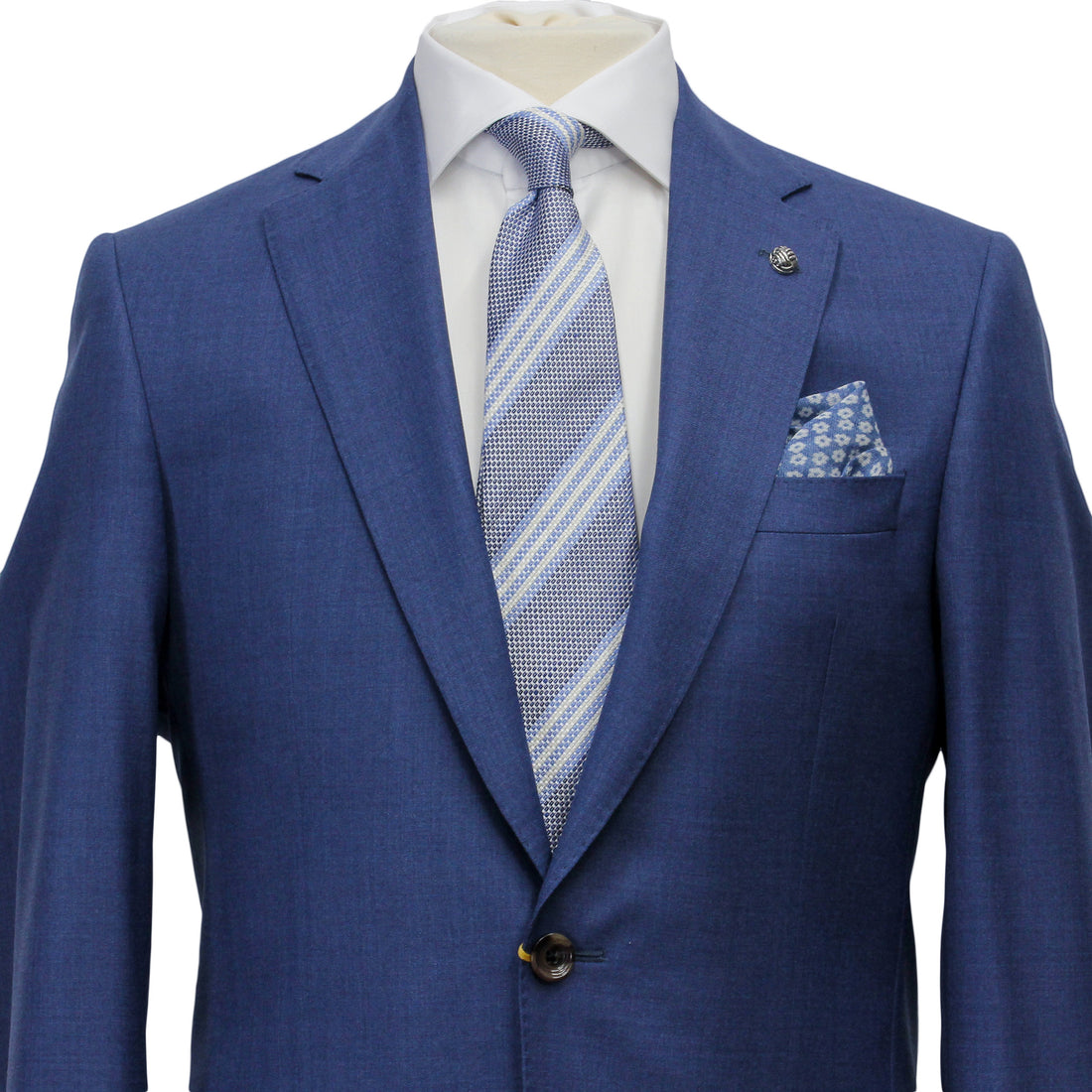 Neat Blue Century Classic Fit Wool Suit - Jack Victor - Boutique Jacques International