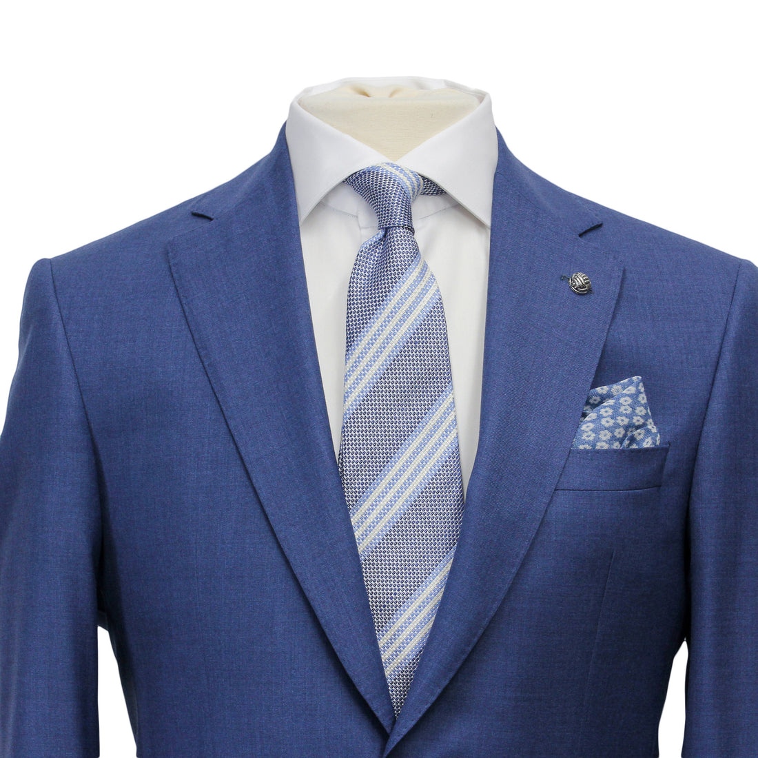 Neat Blue Century Classic Fit Wool Suit - Jack Victor - Boutique Jacques International