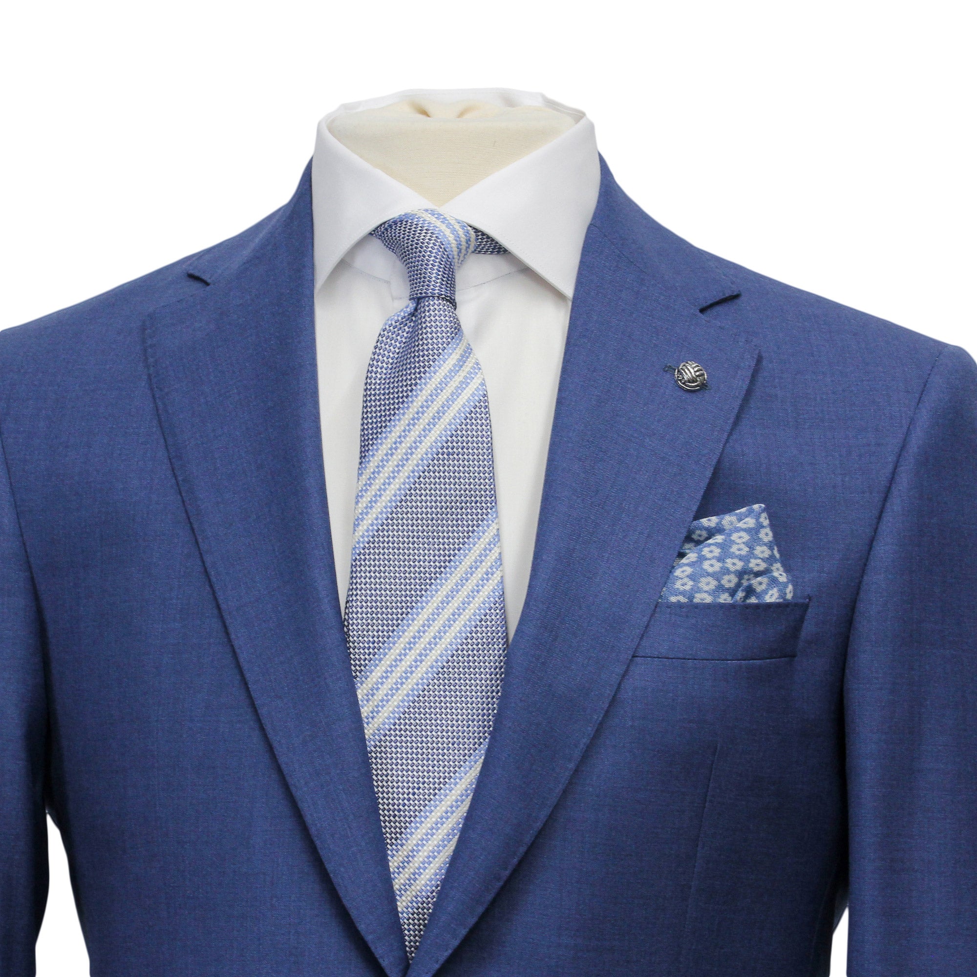 Neat Blue Century Classic Fit Wool Suit - Jack Victor - Boutique Jacques International