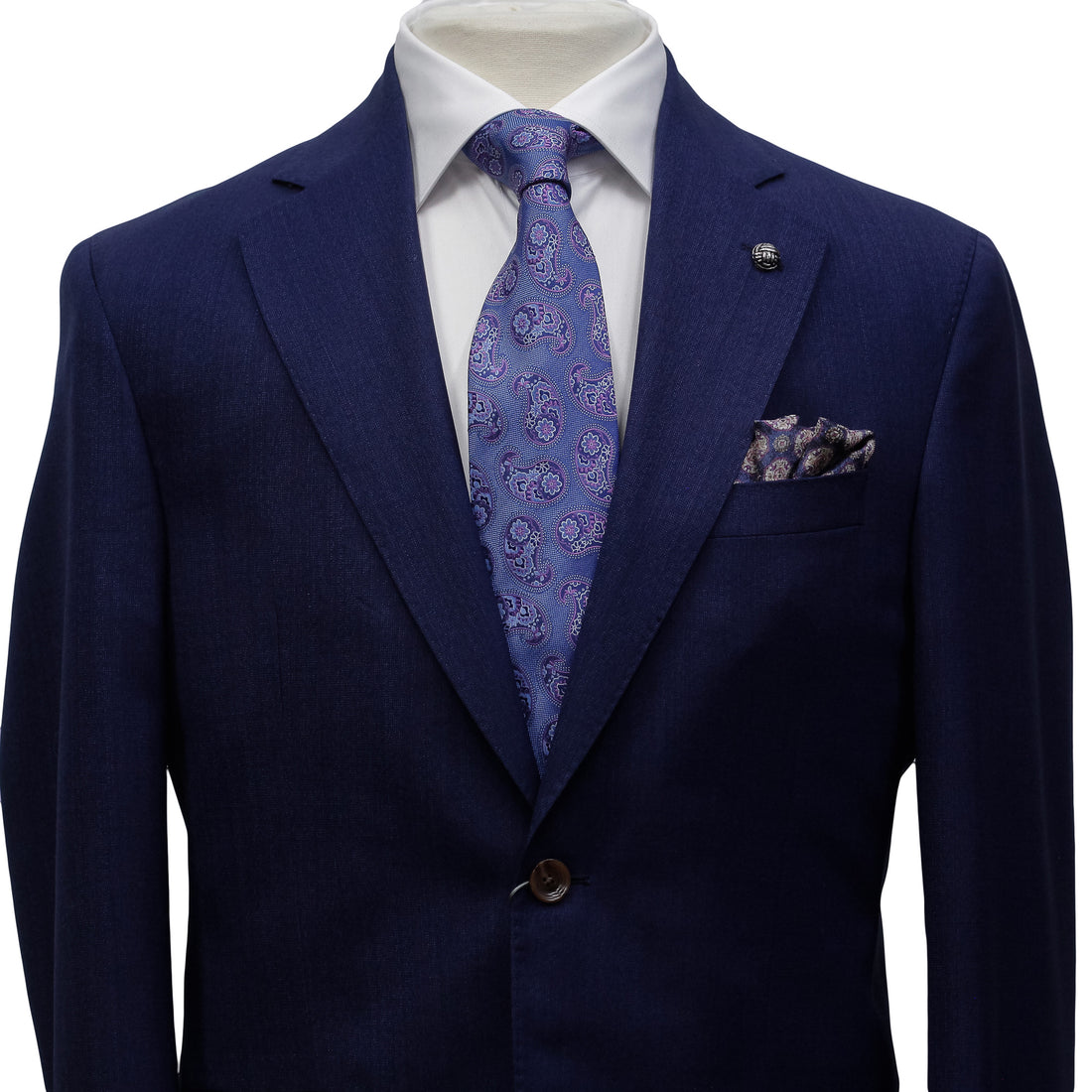 Blue Solid Montana Contemporary Fit Wool Suit - Jack Victor