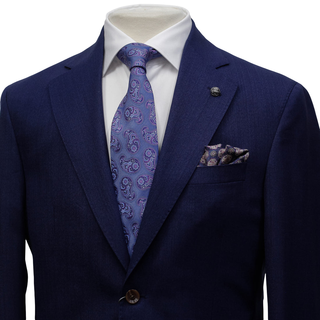 Blue Solid Montana Contemporary Fit Wool Suit - Jack Victor