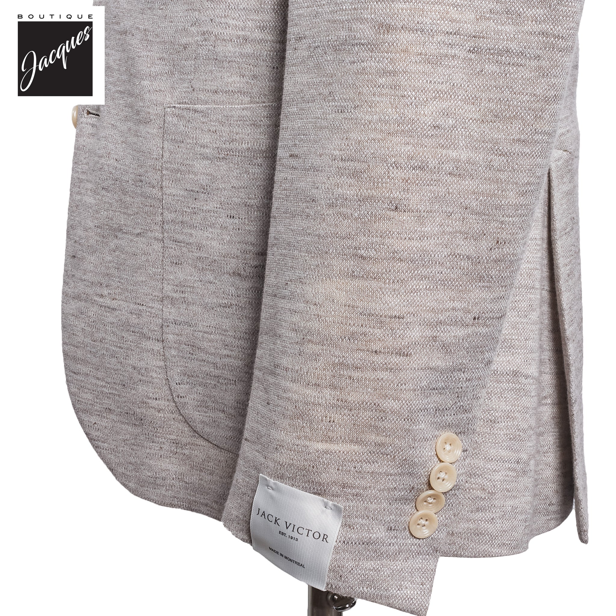 Oatmeal Mouline Knit Linen/Wool/Silk Hartford Contemporary Fit Sport Jacket - Jack Victor
