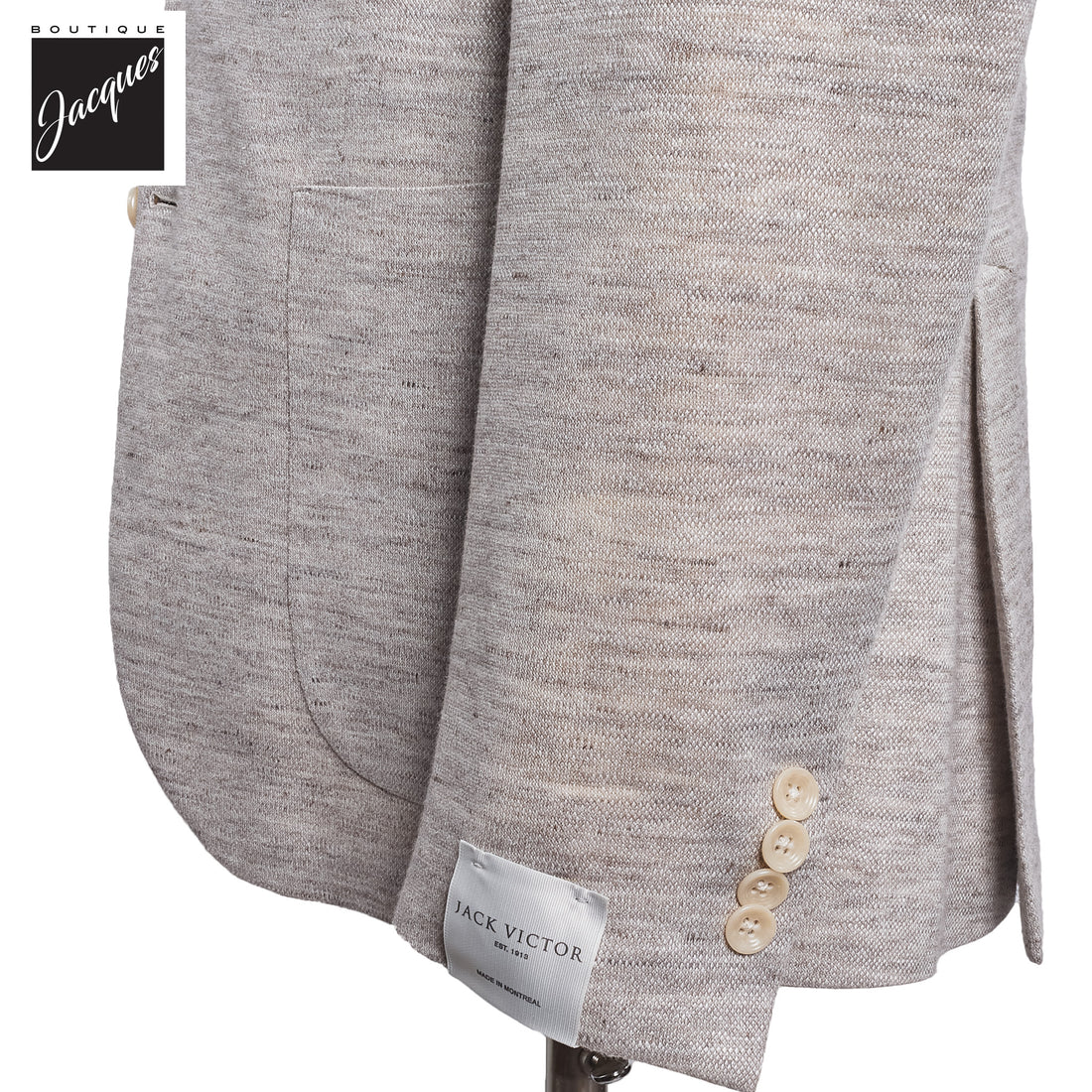 Oatmeal Mouline Knit Linen/Wool/Silk Hartford Contemporary Fit Sport Jacket - Jack Victor