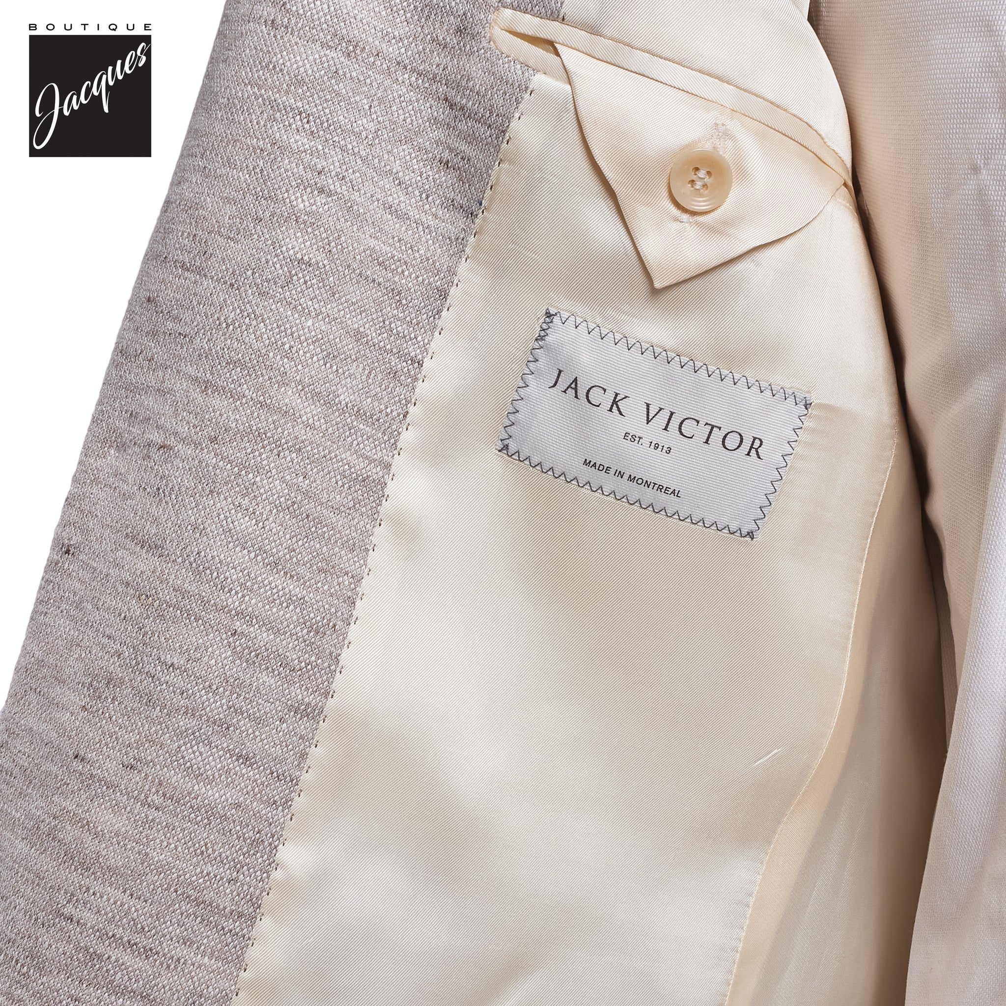 Oatmeal Mouline Knit Linen/Wool/Silk Hartford Contemporary Fit Sport Jacket - Jack Victor