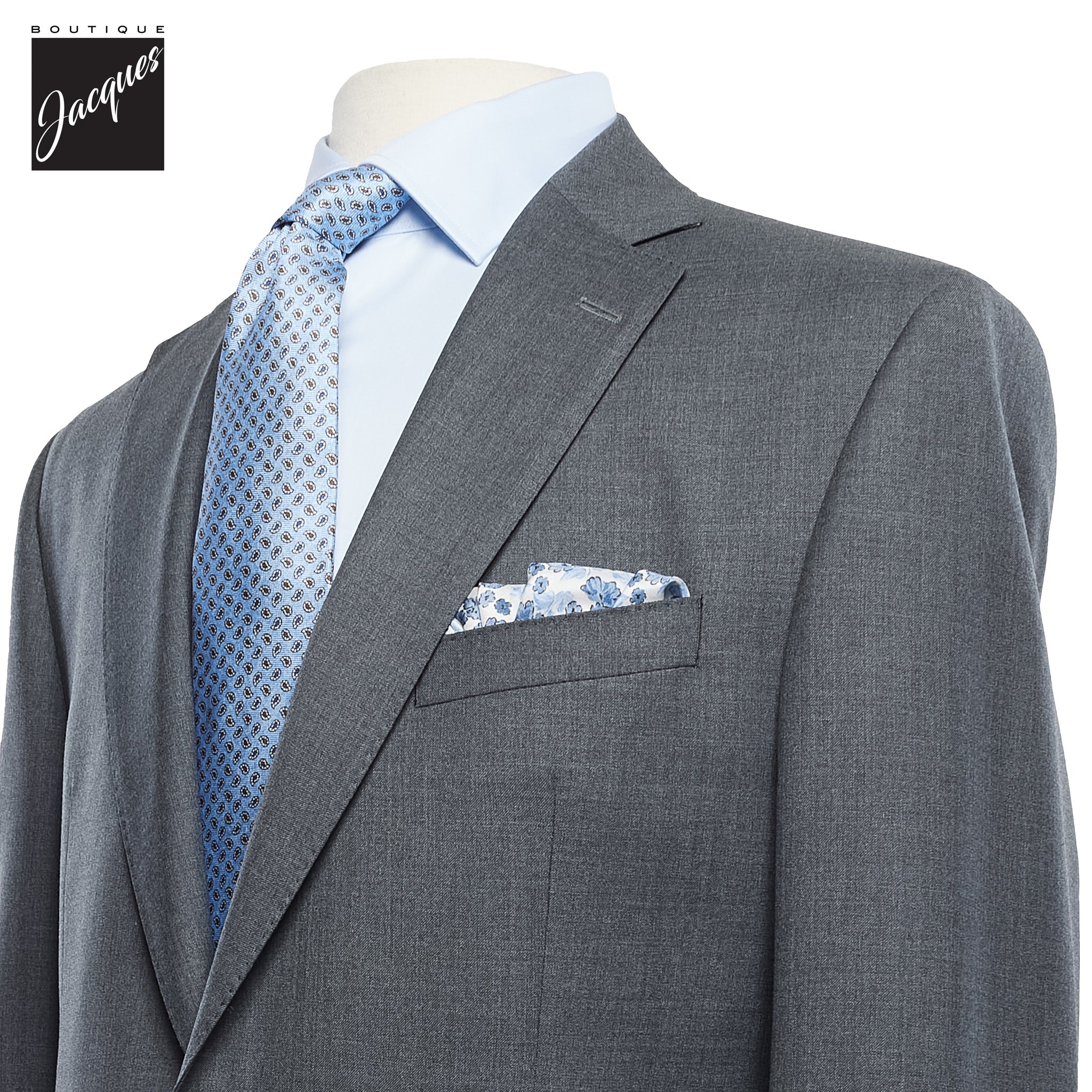 Gray Neat Century Classic Fit Vitale Barberis Wool Suit