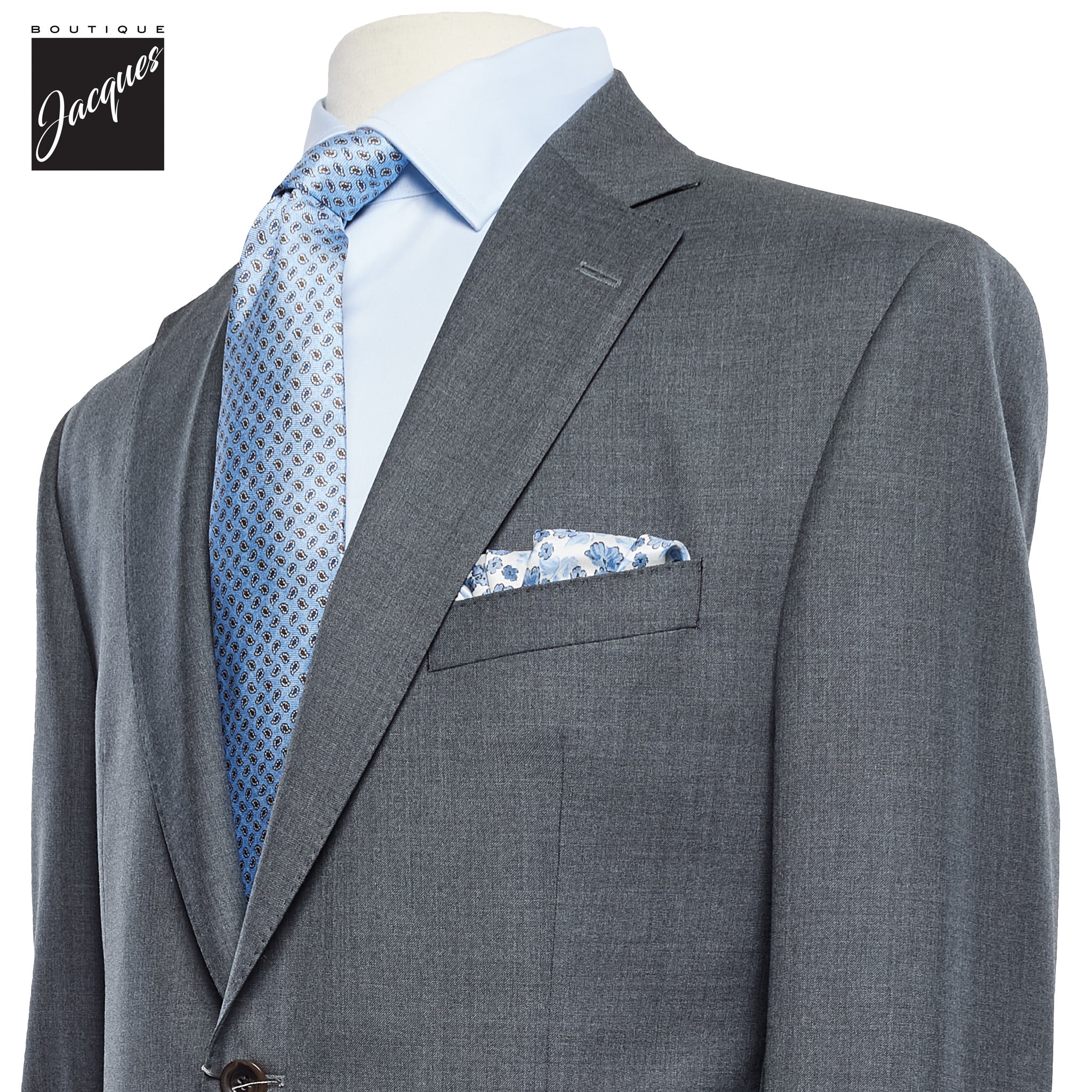 Gray Neat Century Classic Fit Vitale Barberis Wool Suit