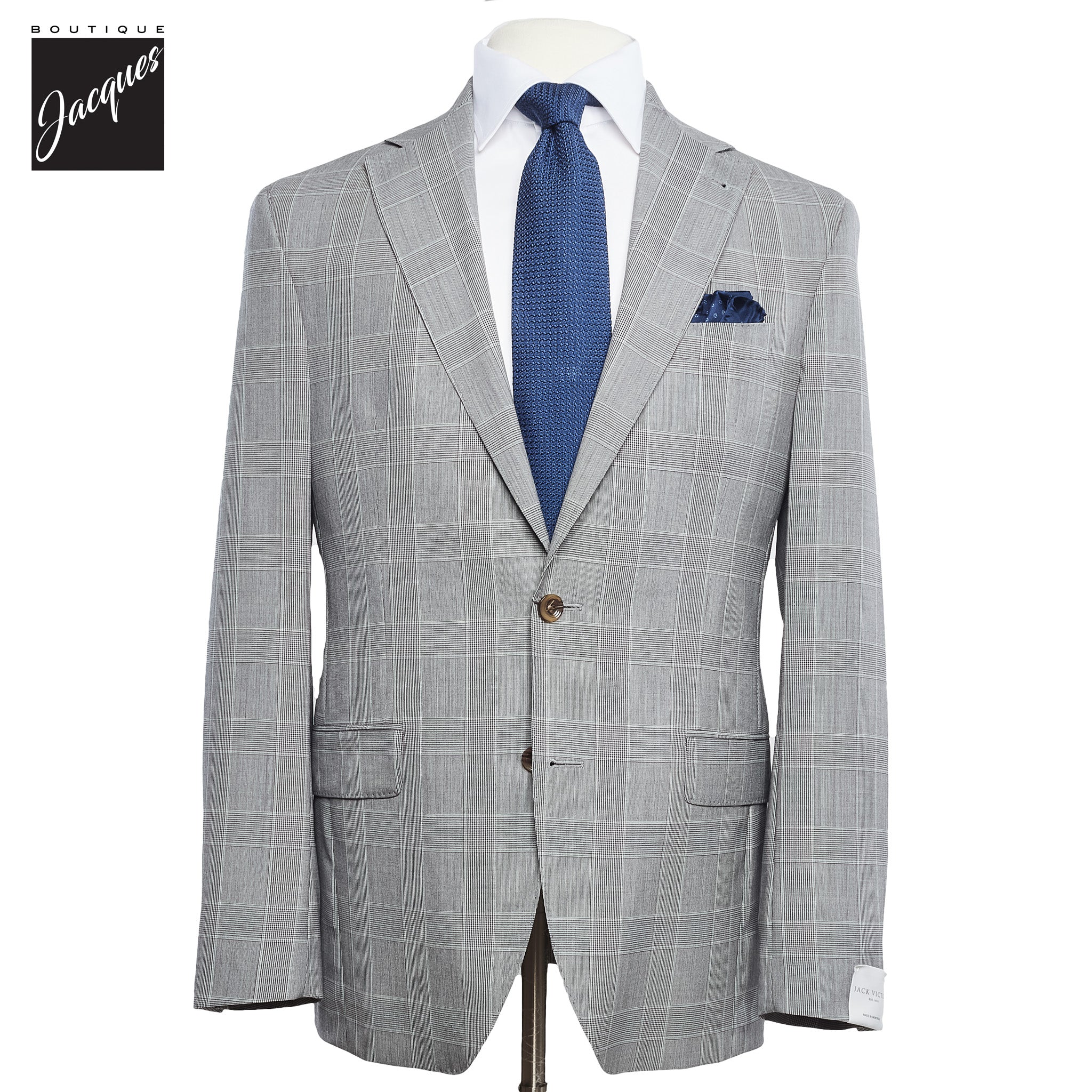 Gray Prince of Wales Dallas Contemporary Fit Suit - Jack Victor