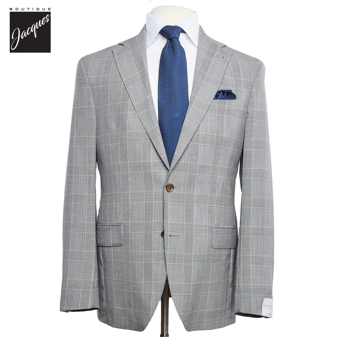 Gray Prince of Wales Dallas Contemporary Fit Suit - Jack Victor
