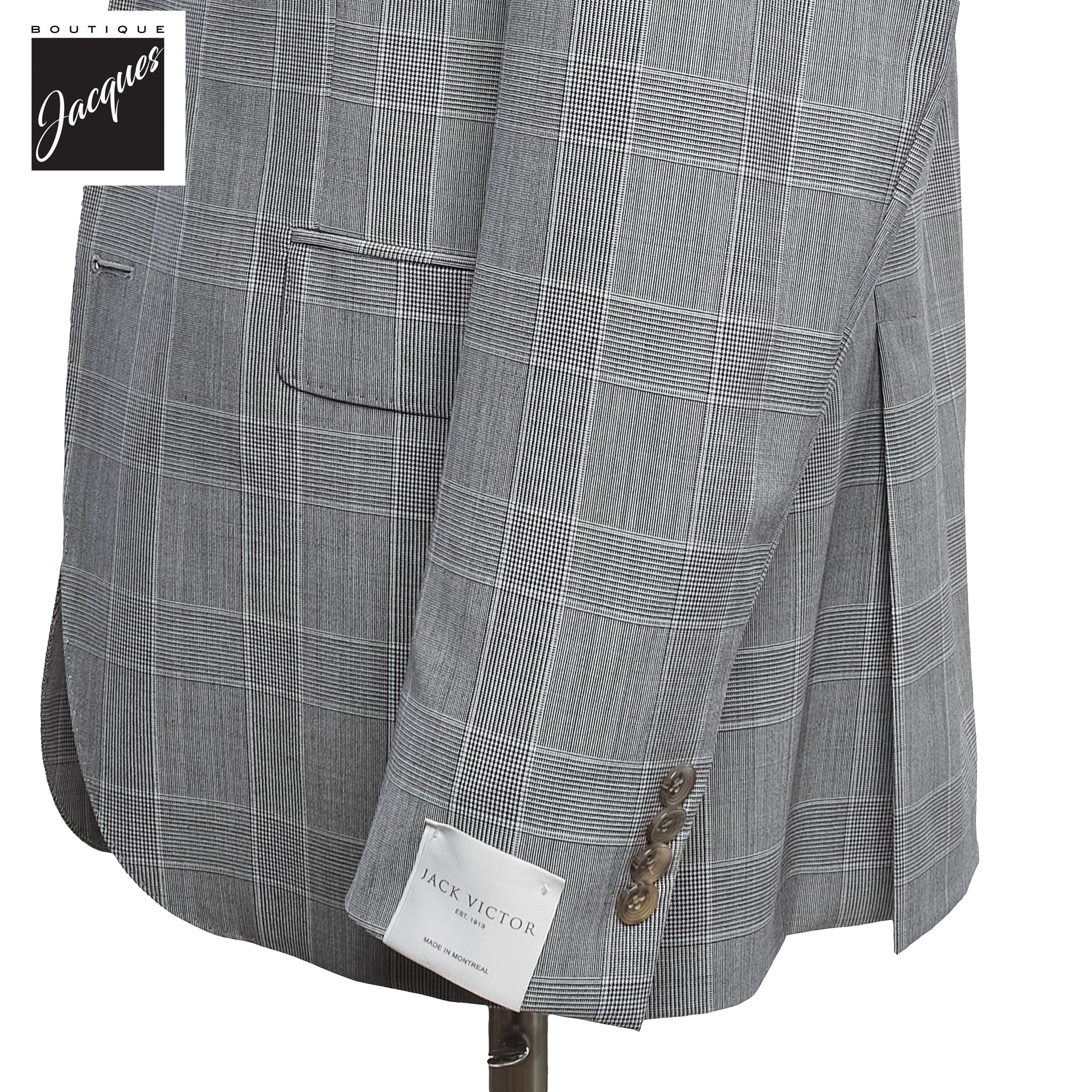 Gray Prince of Wales Dallas Contemporary Fit Suit - Jack Victor