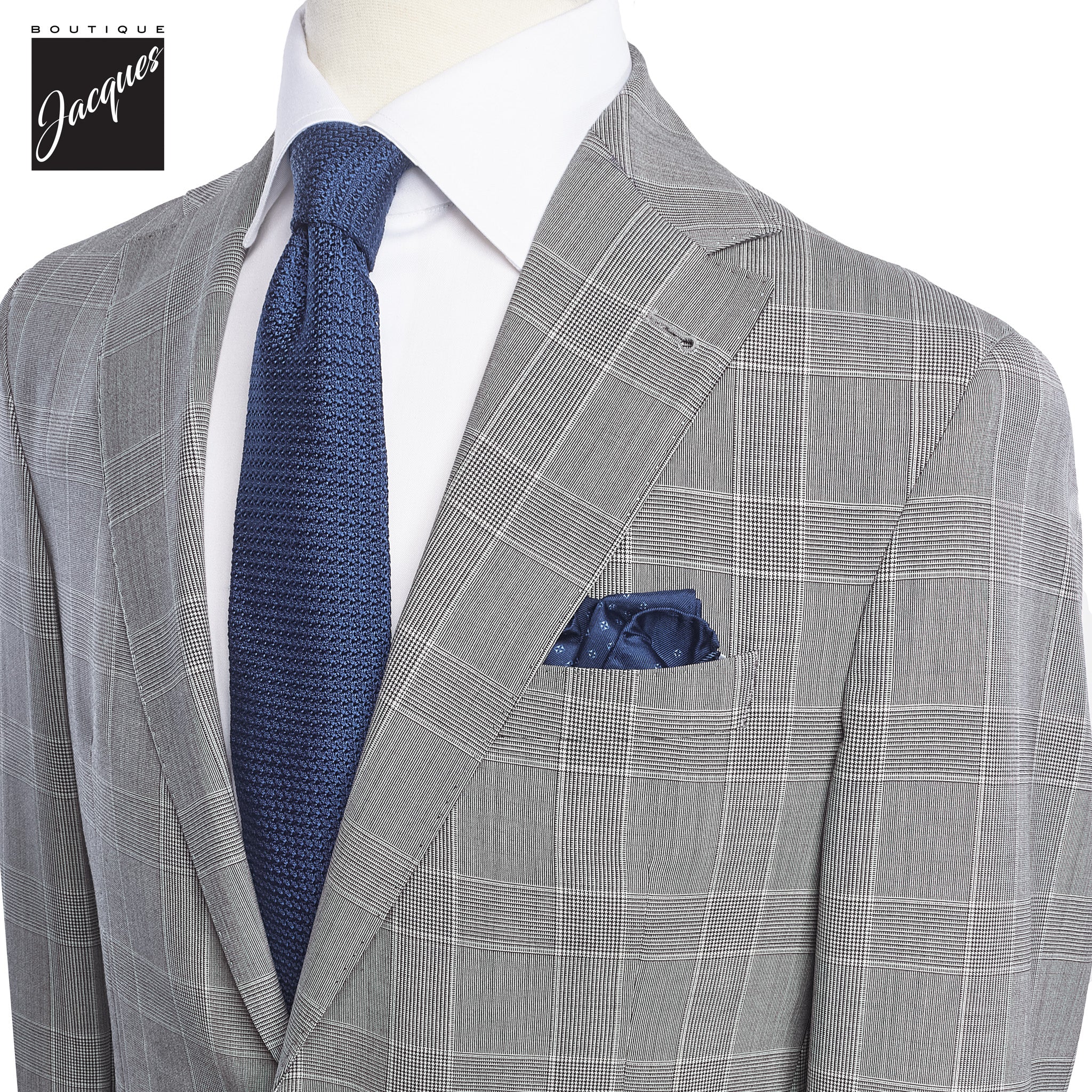 Gray Prince of Wales Dallas Contemporary Fit Suit - Jack Victor