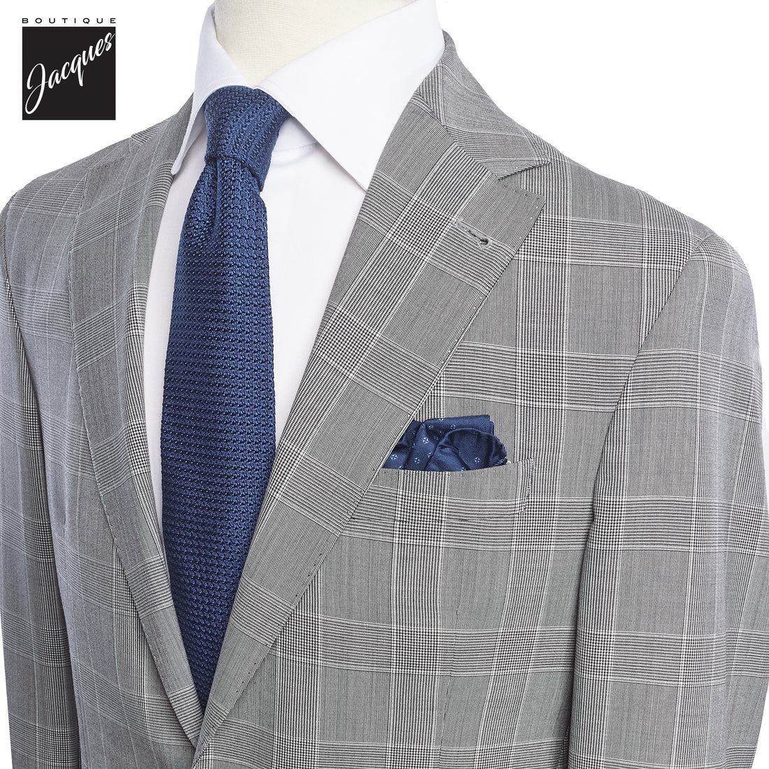Gray Prince of Wales Dallas Contemporary Fit Suit - Jack Victor