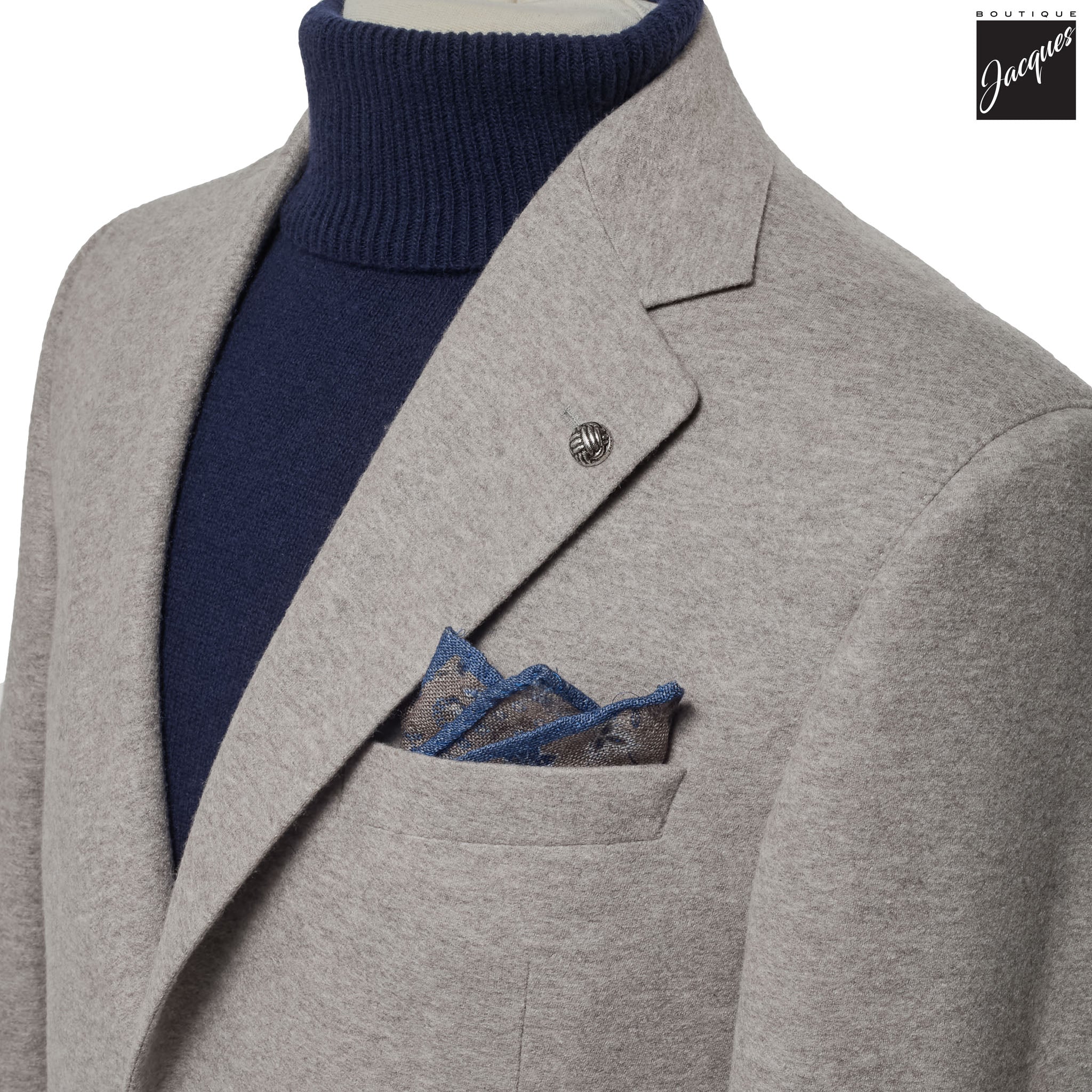 Taupe Pure Knitted Cashmere Darwin Contemporary Fit Sport Jacket - Jack Victor