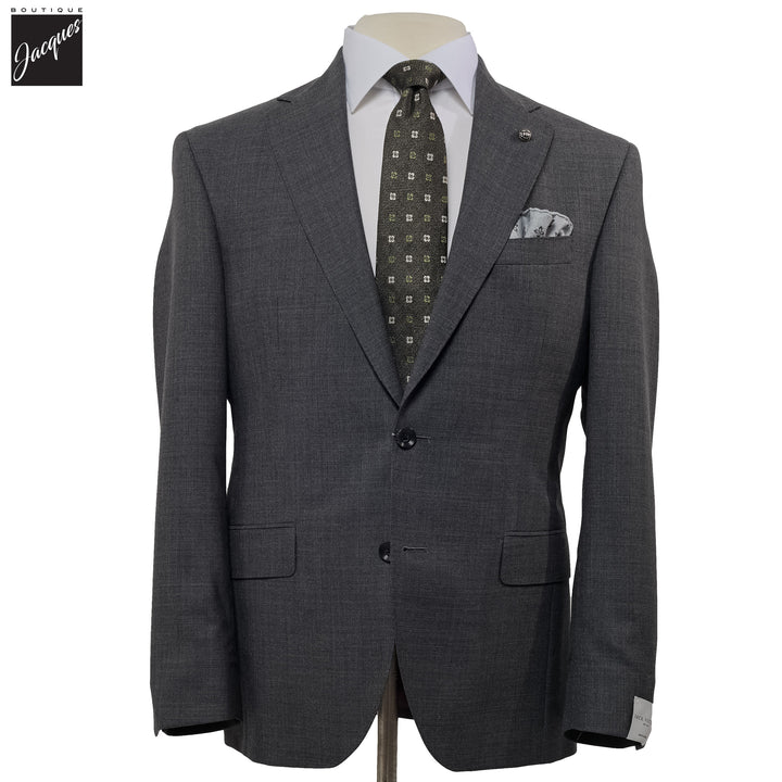 Charcoal Semi-Solid Wool Stretch Dean Contemporary Fit Suit - Jack Victor