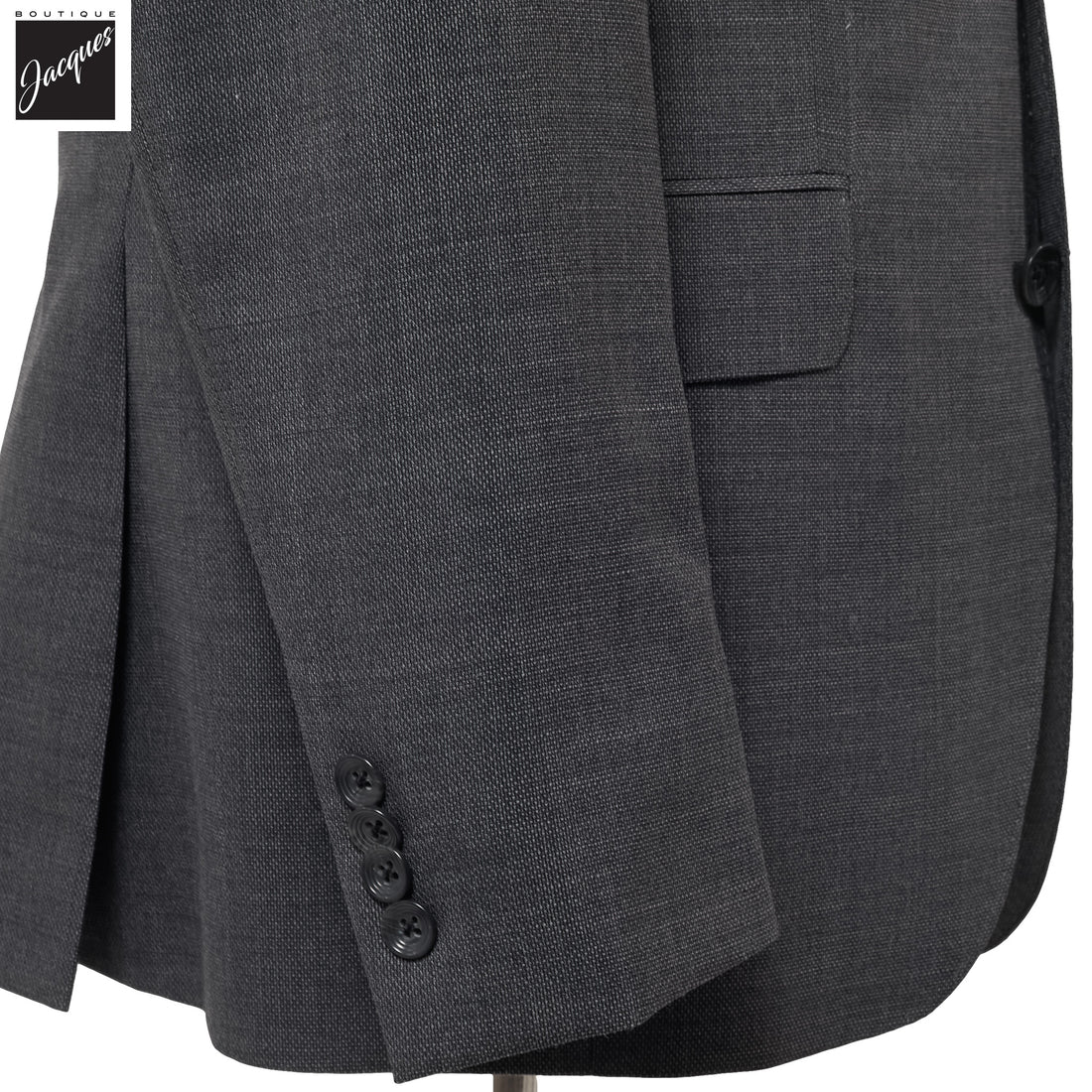 Charcoal Semi-Solid Wool Stretch Dean Contemporary Fit Suit - Jack Victor