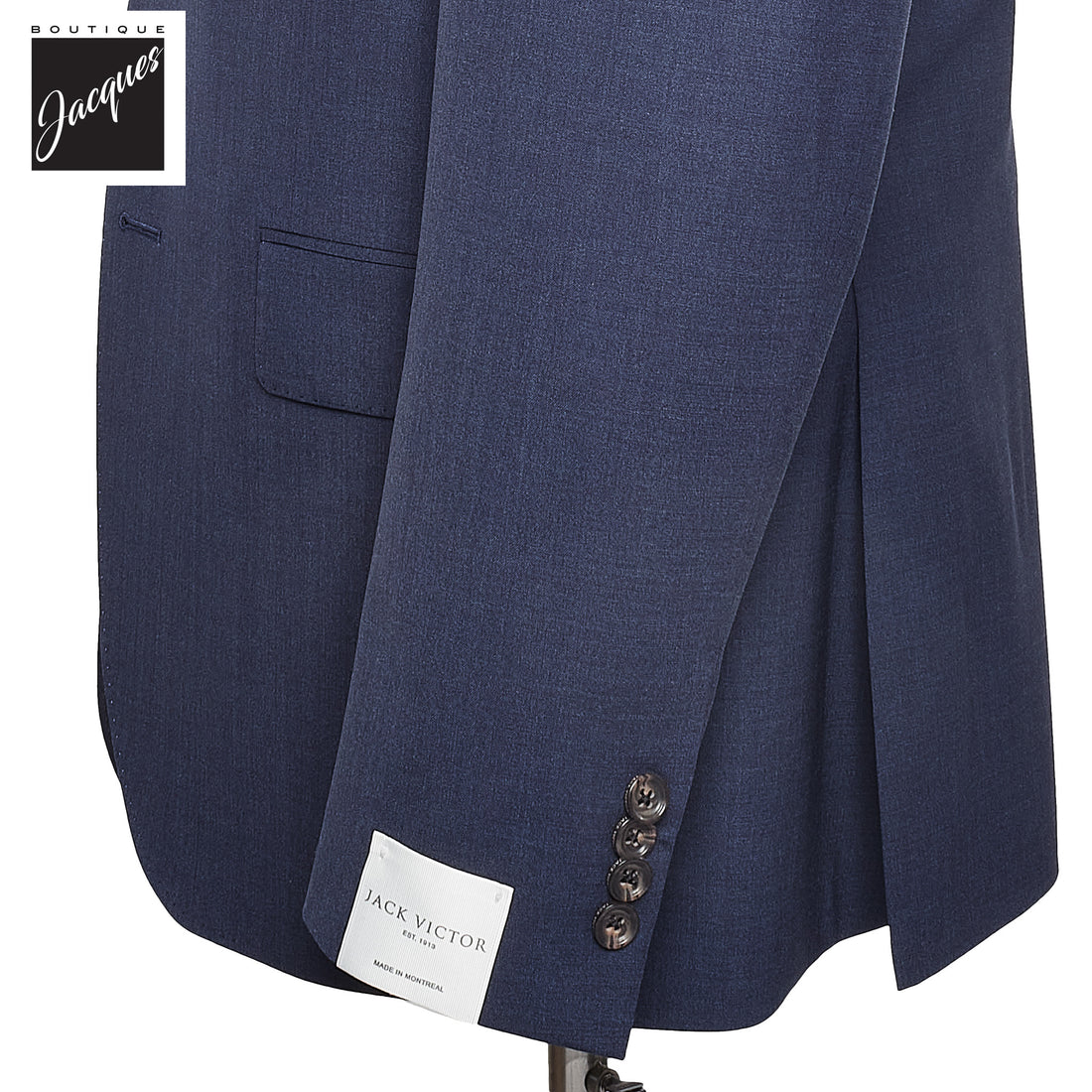 Blue Solid Smart-Twist Wool Stretch Dean Contemporary Fit Suit - Jack Victor