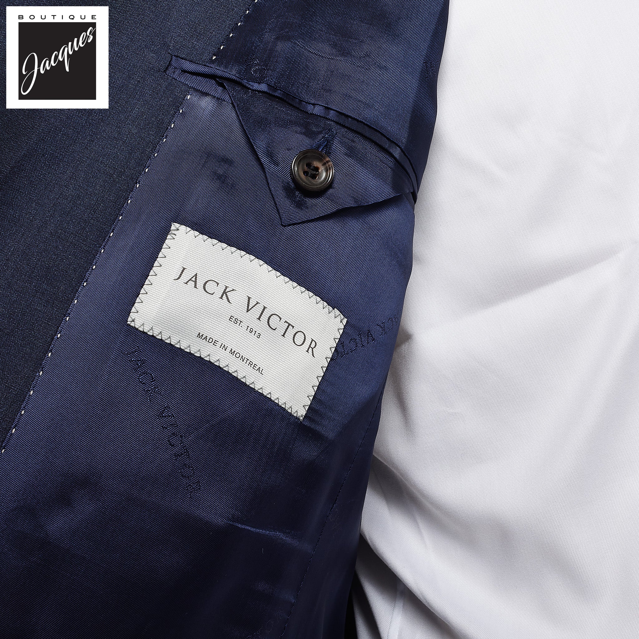 Blue Solid Smart-Twist Wool Stretch Dean Contemporary Fit Suit - Jack Victor