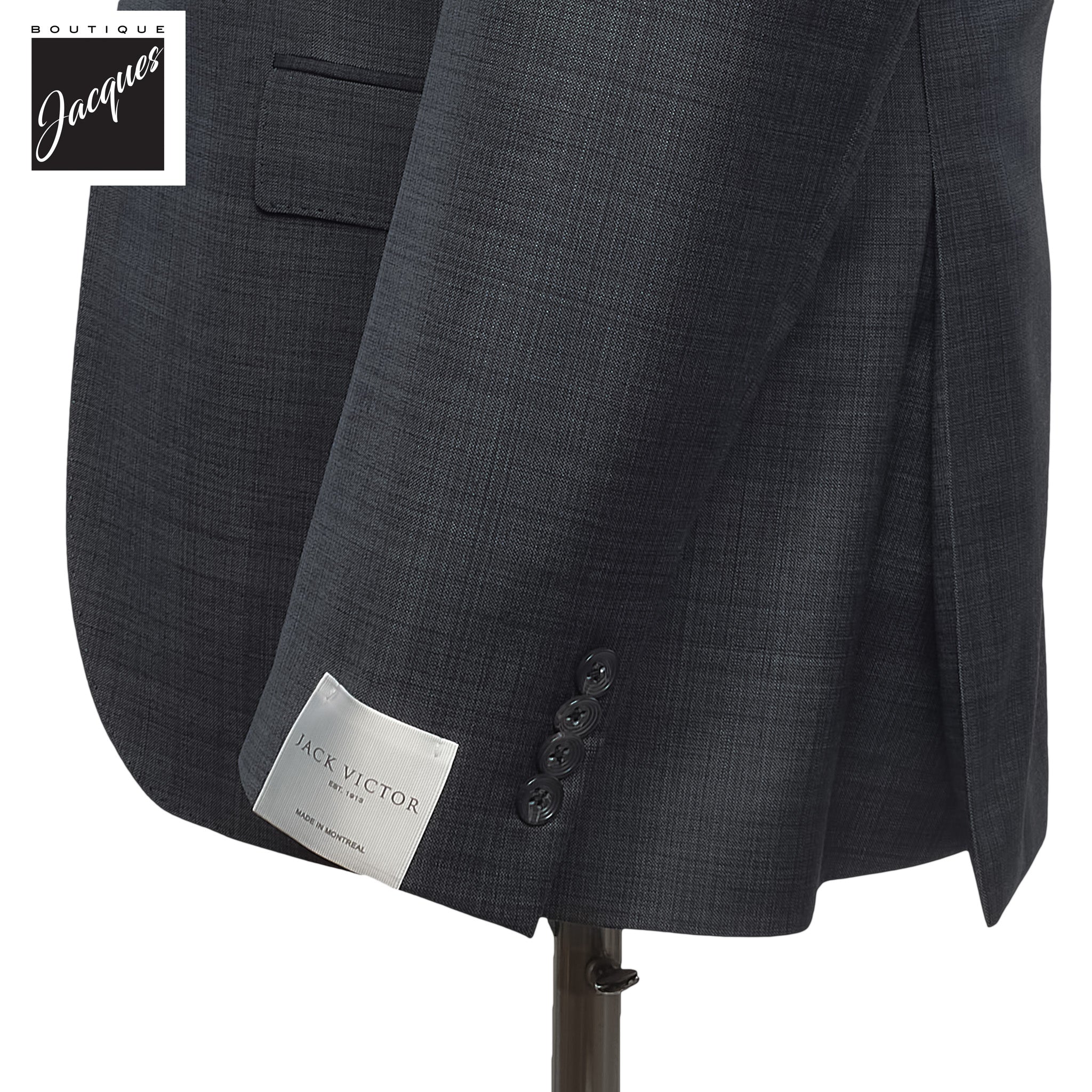 Dark Gray Neat Super 130s Wool Engel Modern Fit Suit - Jack Victor