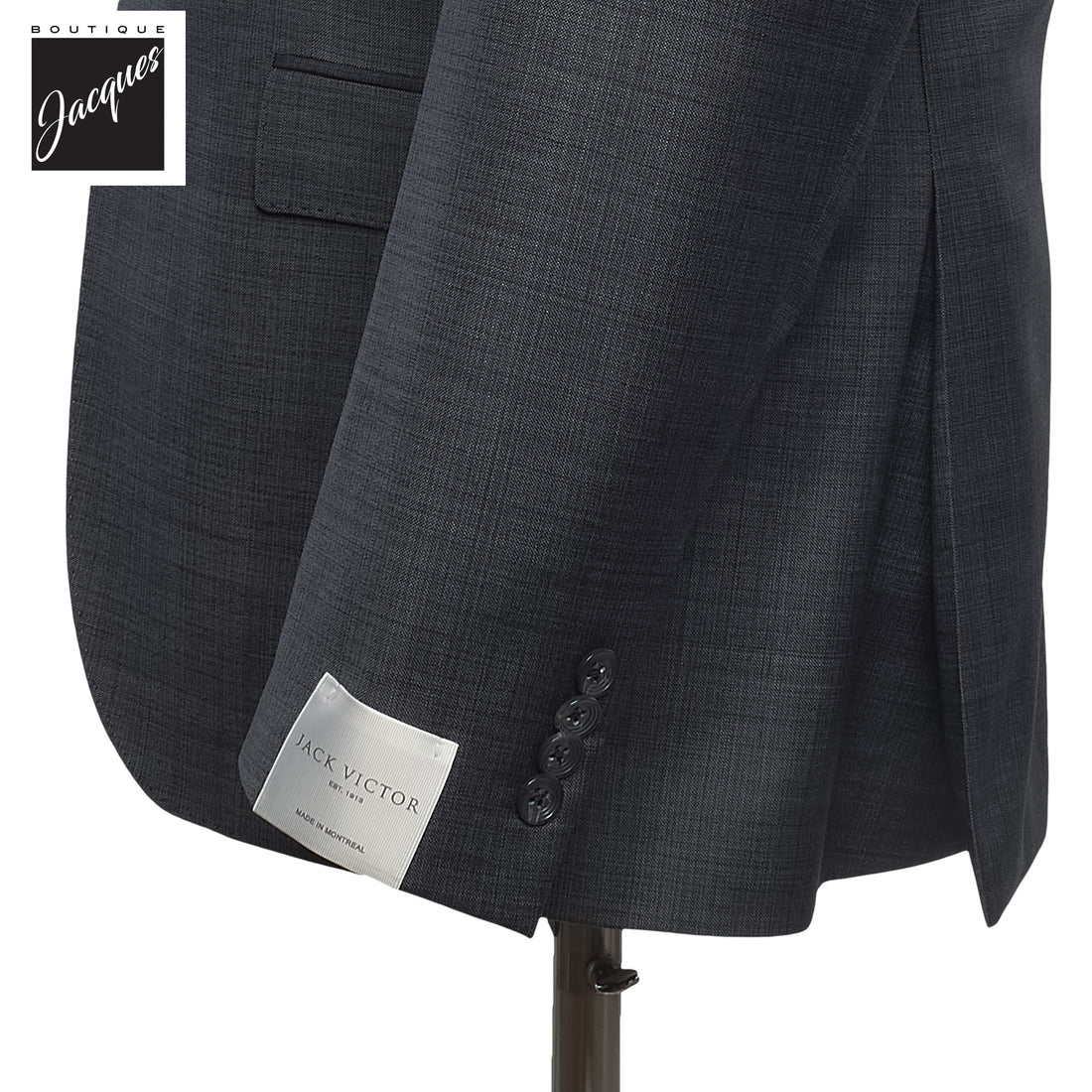Dark Gray Neat Super 130s Wool Engel Modern Fit Suit - Jack Victor