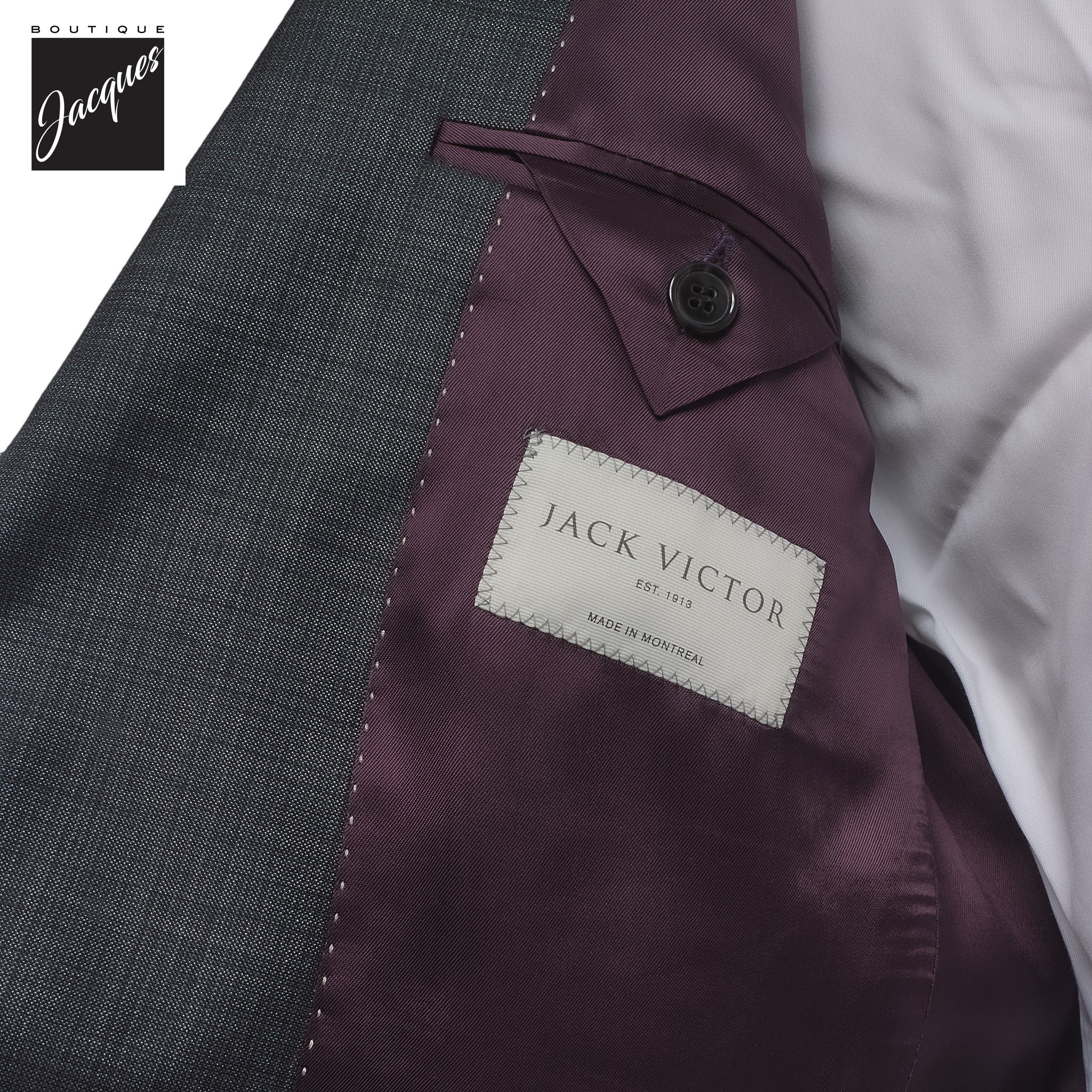 Dark Gray Neat Super 130s Wool Engel Modern Fit Suit - Jack Victor