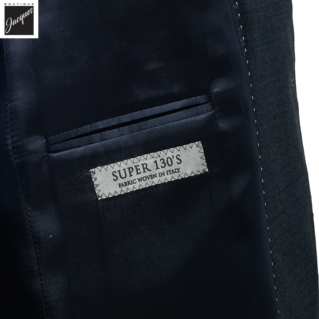 Blue Mélange Neat Super 130s Wool Engel Modern Fit Suit - Jack Victor