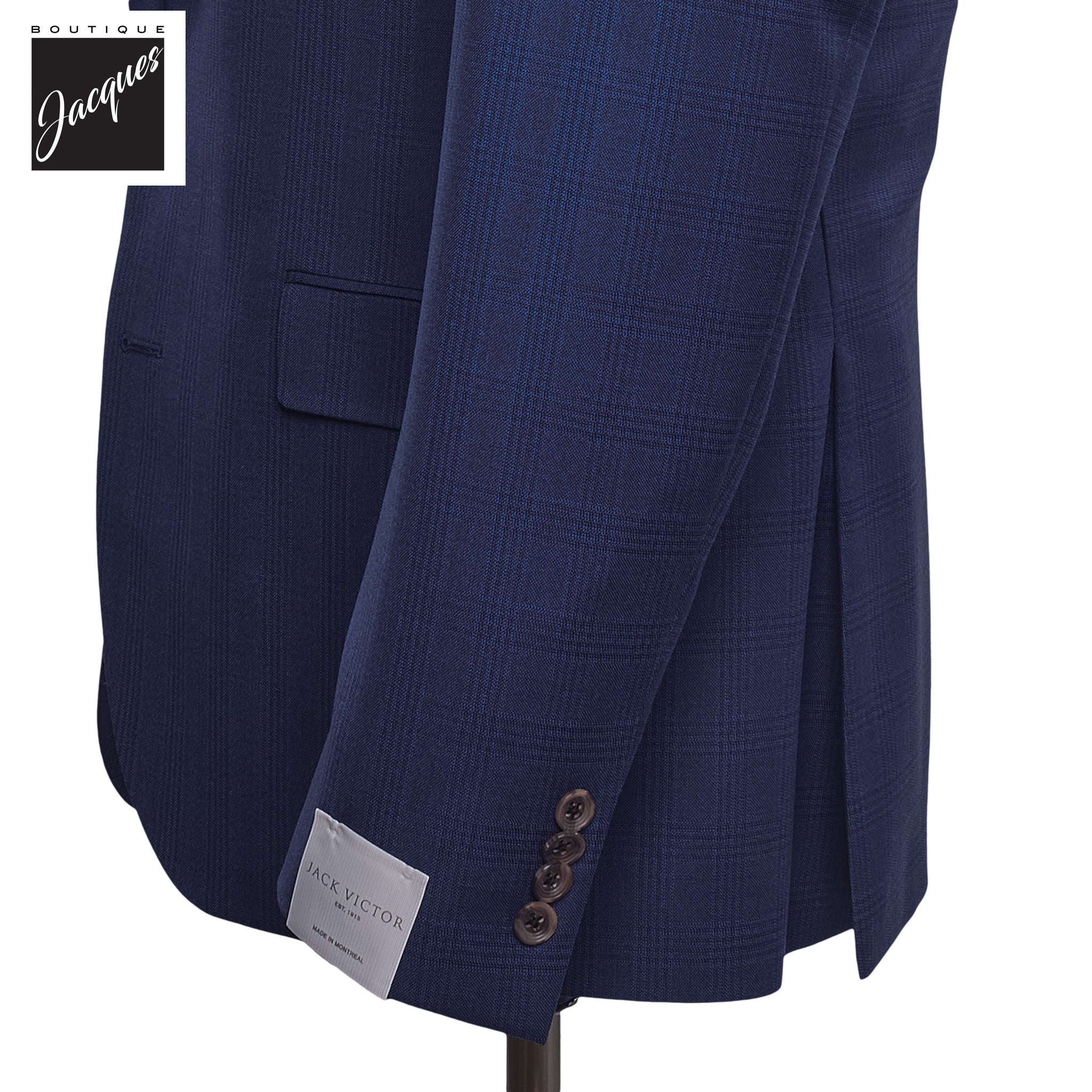 Blue Tonal Glen Check Esprit Modern Fit Drago Wool Suit - Jack Victor