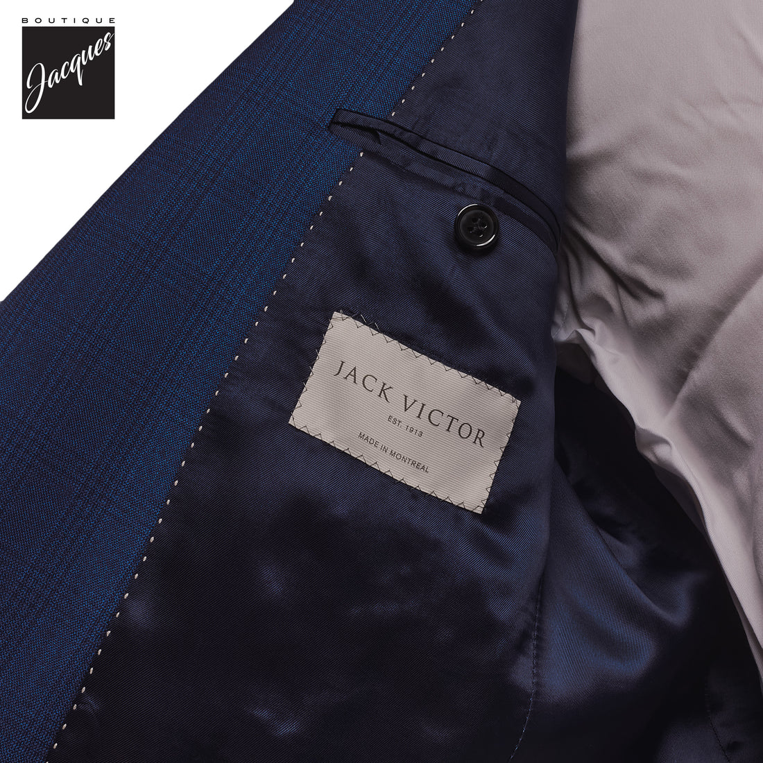 Blue Tonal Glen Check Esprit Modern Fit Drago Wool Suit - Jack Victor