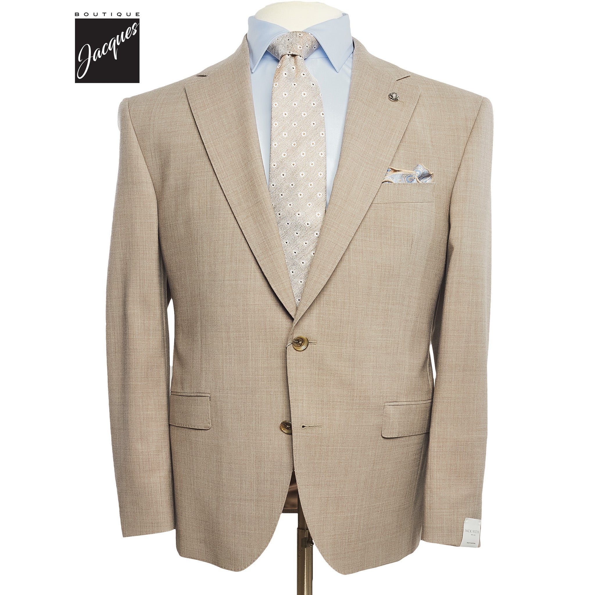 Light Taupe Neat Esprit Modern Fit Wool Suit - Jack Victor