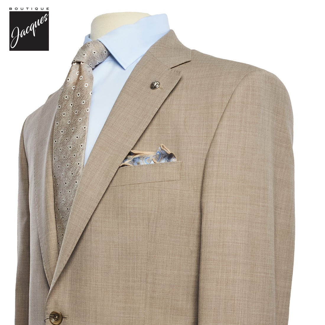 Light Taupe Neat Esprit Modern Fit Wool Suit - Jack Victor