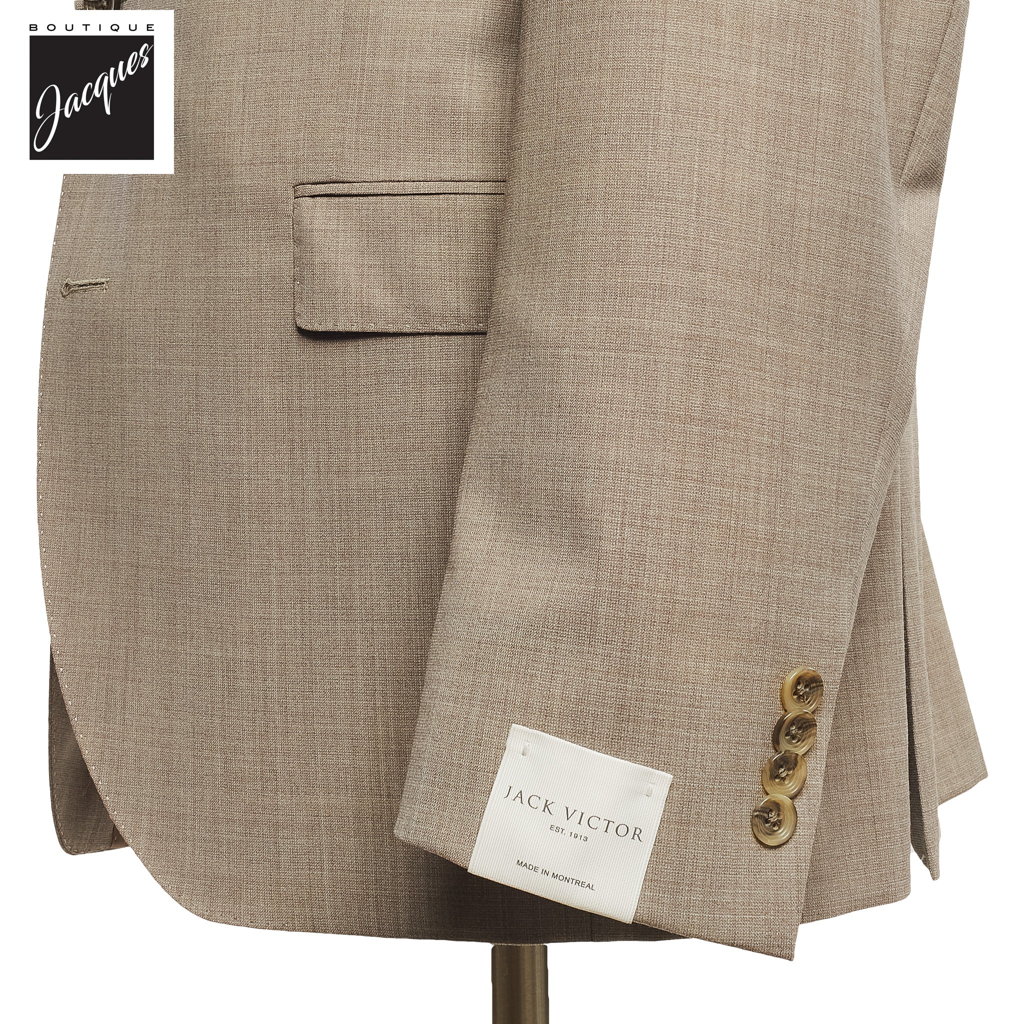 Light Taupe Neat Esprit Modern Fit Wool Suit - Jack Victor