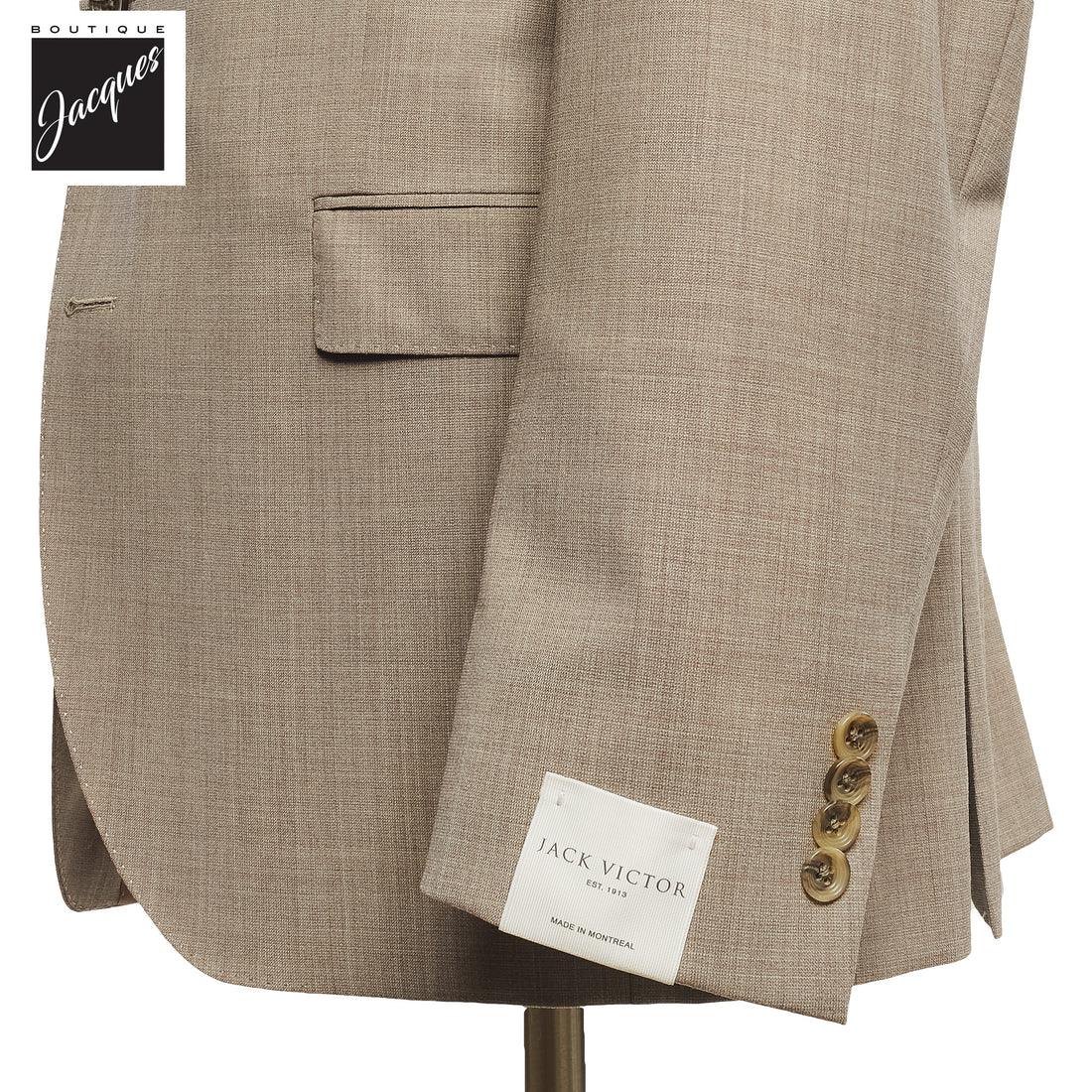 Light Taupe Neat Esprit Modern Fit Wool Suit - Jack Victor