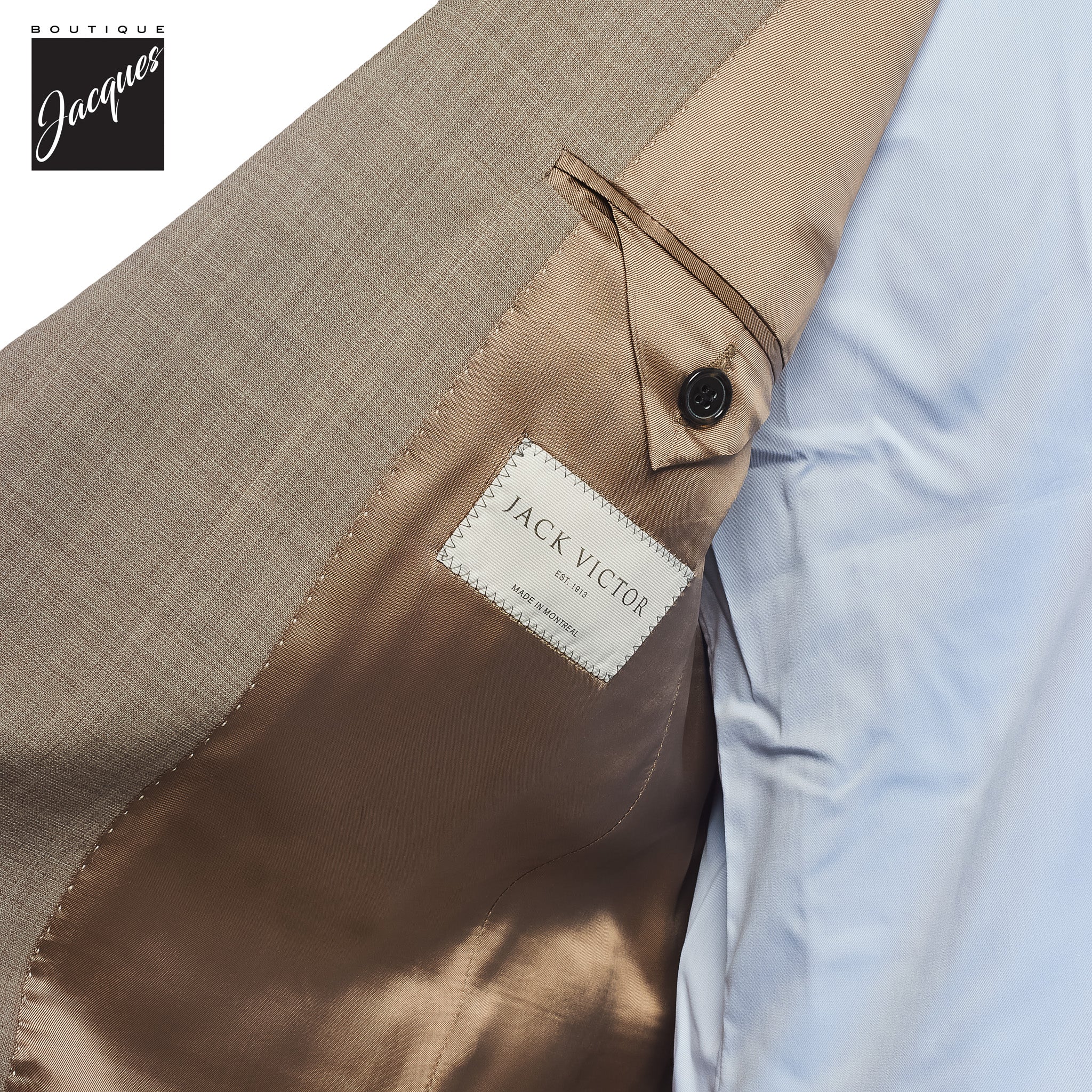 Light Taupe Neat Esprit Modern Fit Wool Suit - Jack Victor