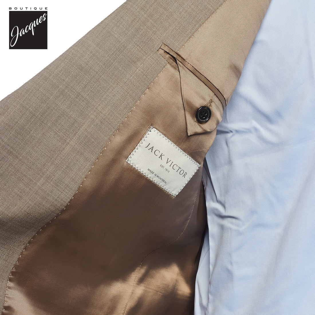 Light Taupe Neat Esprit Modern Fit Wool Suit - Jack Victor