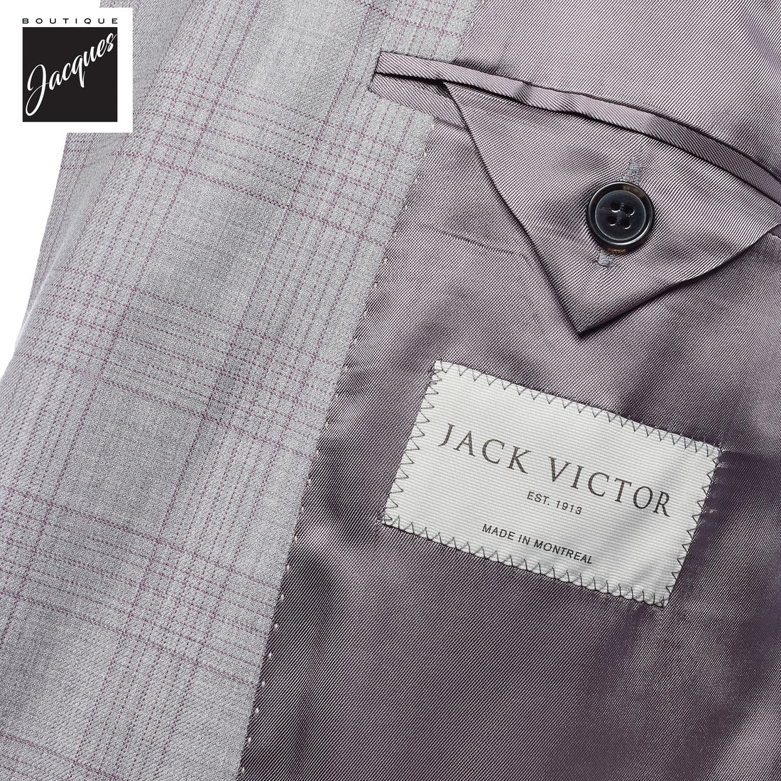 Light Gray with Lavender Check Esprit Modern Fit Wool Suit - Jack Victor
