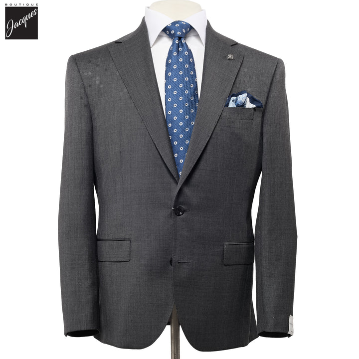 Mid Gray Semi-Solid Nailhead Esprit Modern Fit Wool Suit - Jack Victor