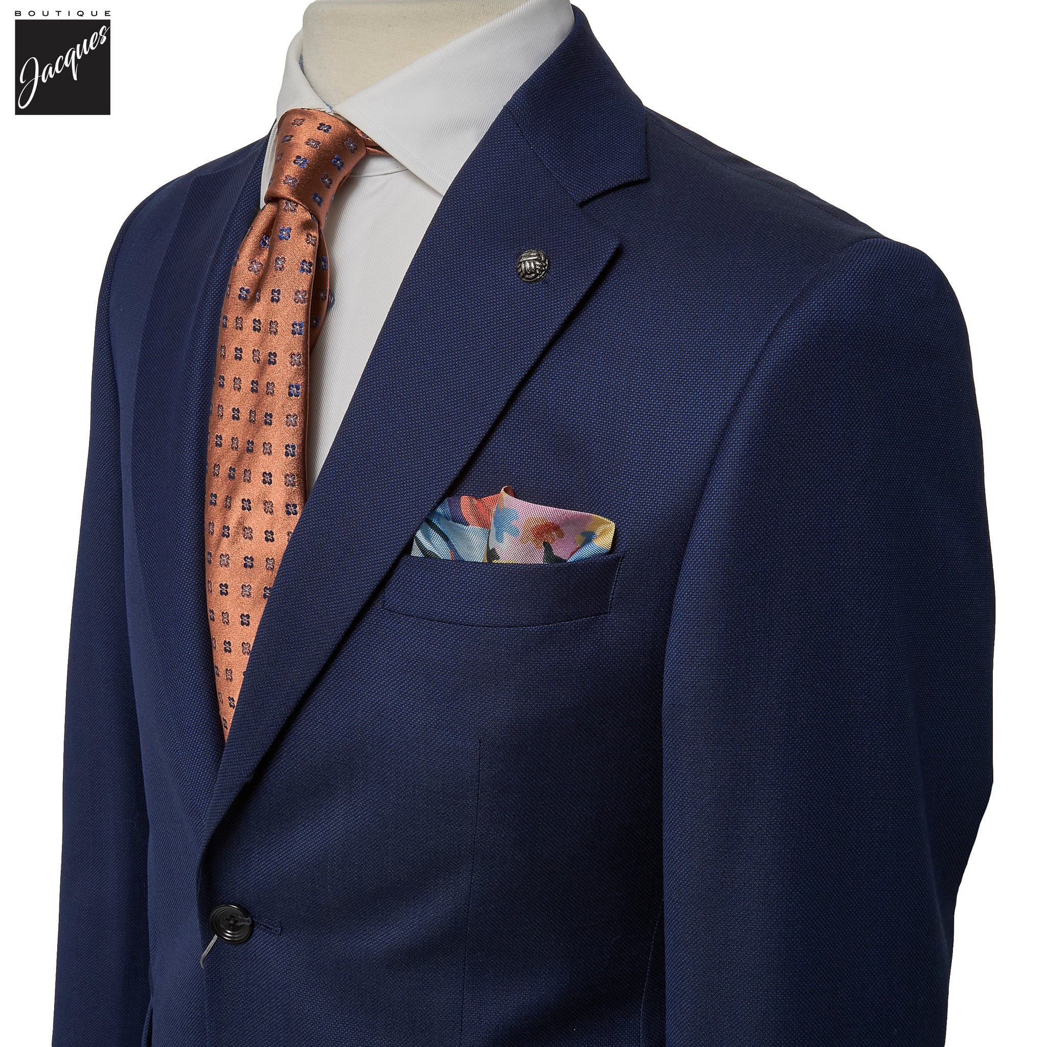 Royal Blue Birdseye Esprit Modern Fit Super 100s Wool Suit - Jack Victor - Boutique Jacques International