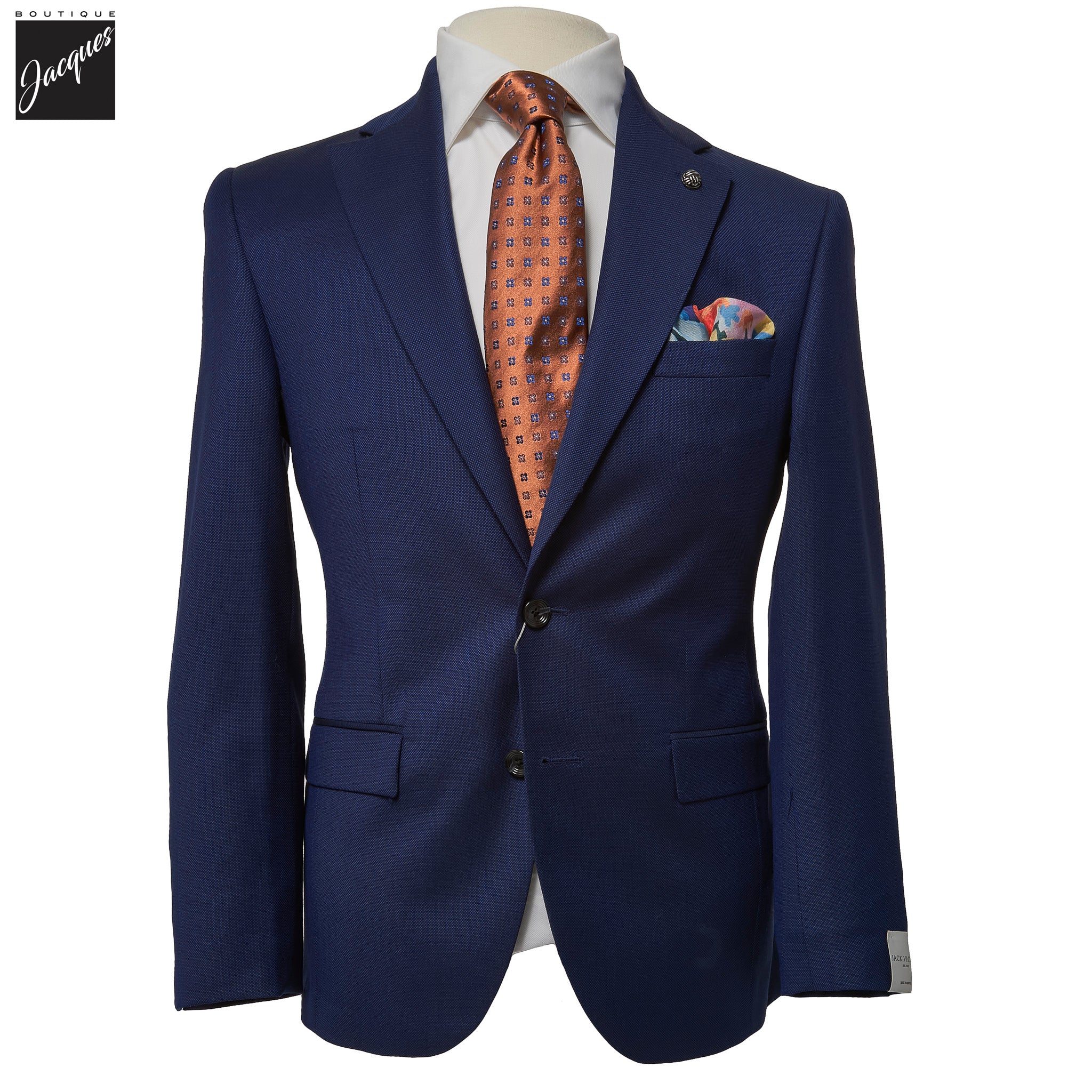 Royal Blue Birdseye Esprit Modern Fit Super 100s Wool Suit - Jack Victor - Boutique Jacques International