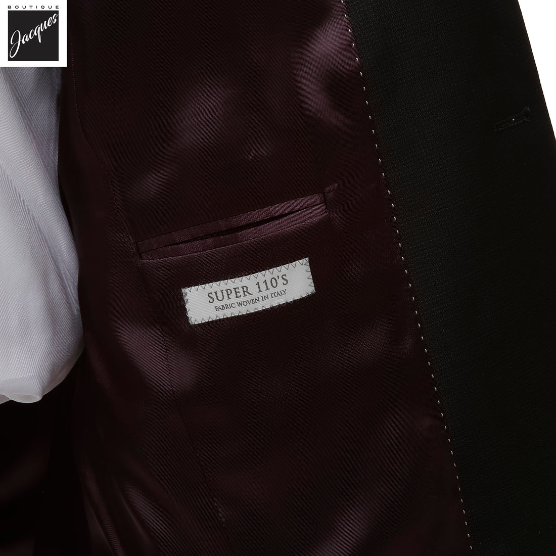 Black Semi-Solid Esprit Modern Fit Super 110s Wool Suit - Jack Victor - Boutique Jacques International