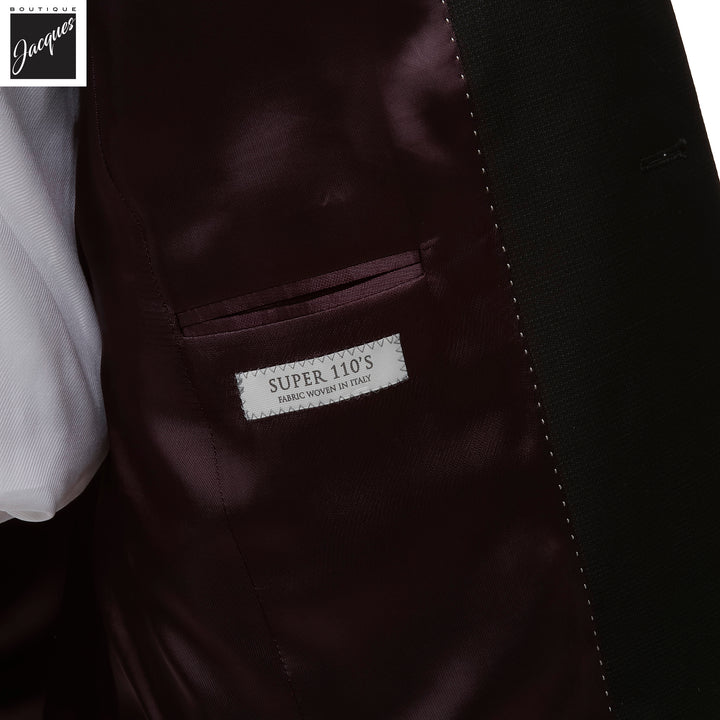 Black Semi-Solid Esprit Modern Fit Super 110s Wool Suit - Jack Victor - Boutique Jacques International
