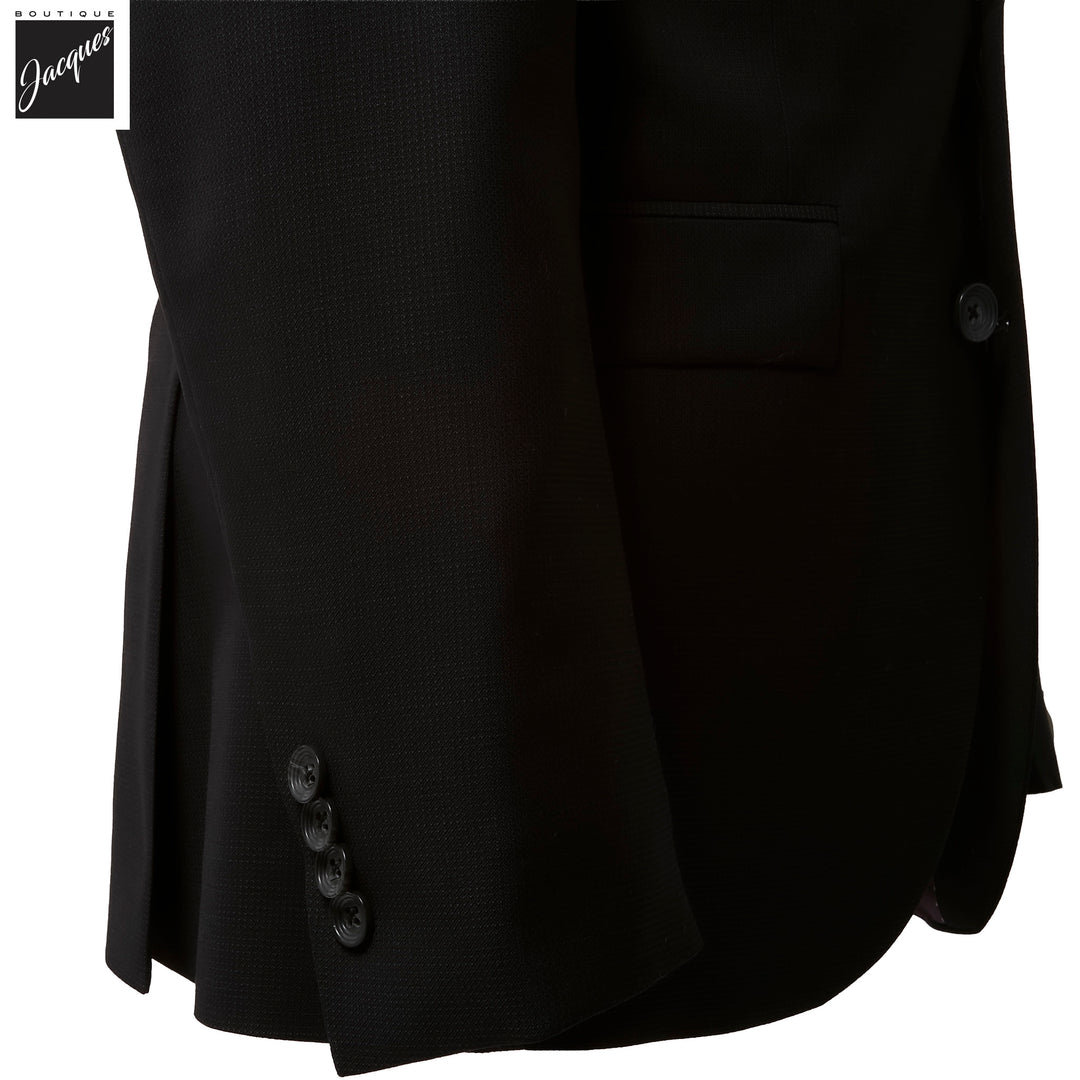 Black Semi-Solid Esprit Modern Fit Super 110s Wool Suit - Jack Victor - Boutique Jacques International